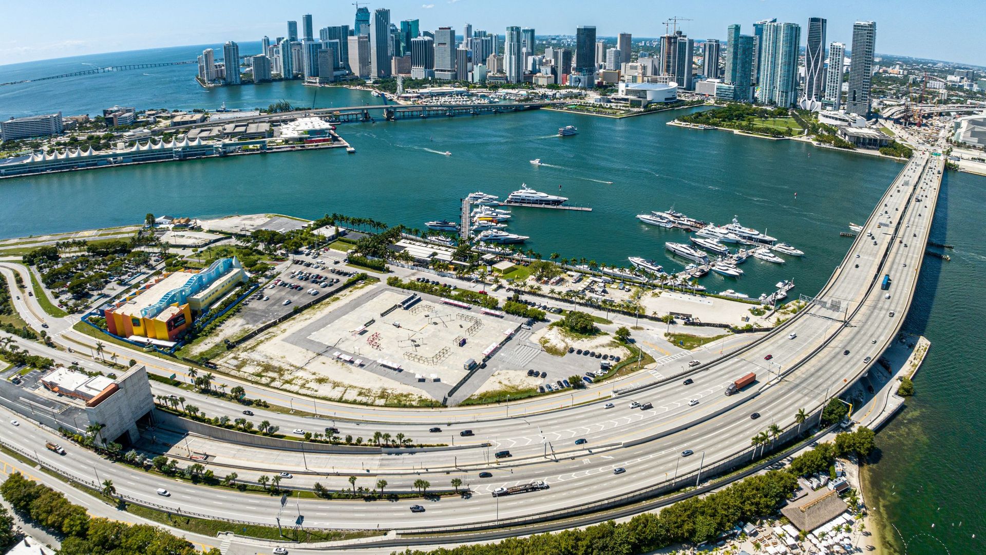 Aerial view of Watson Island. 