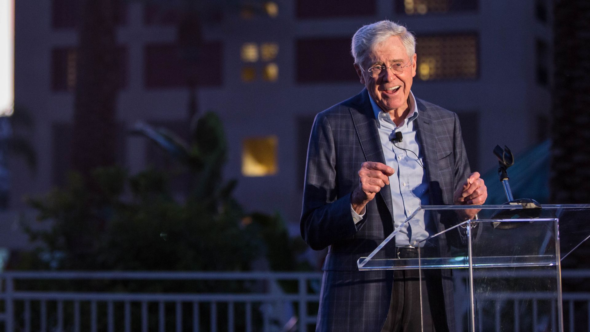 Charles Koch speaks at the network's 2018 winter seminar. Photo: Seminar Network.