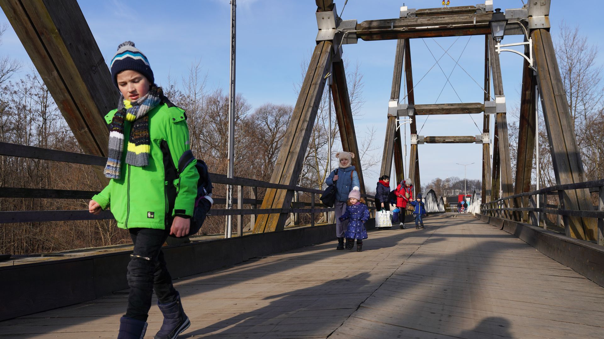 Photo of Ukranians fleeing the Russian invasion