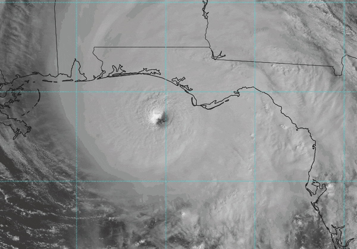 This GIF shows Hurricane Michael's eye, as viewed from space
