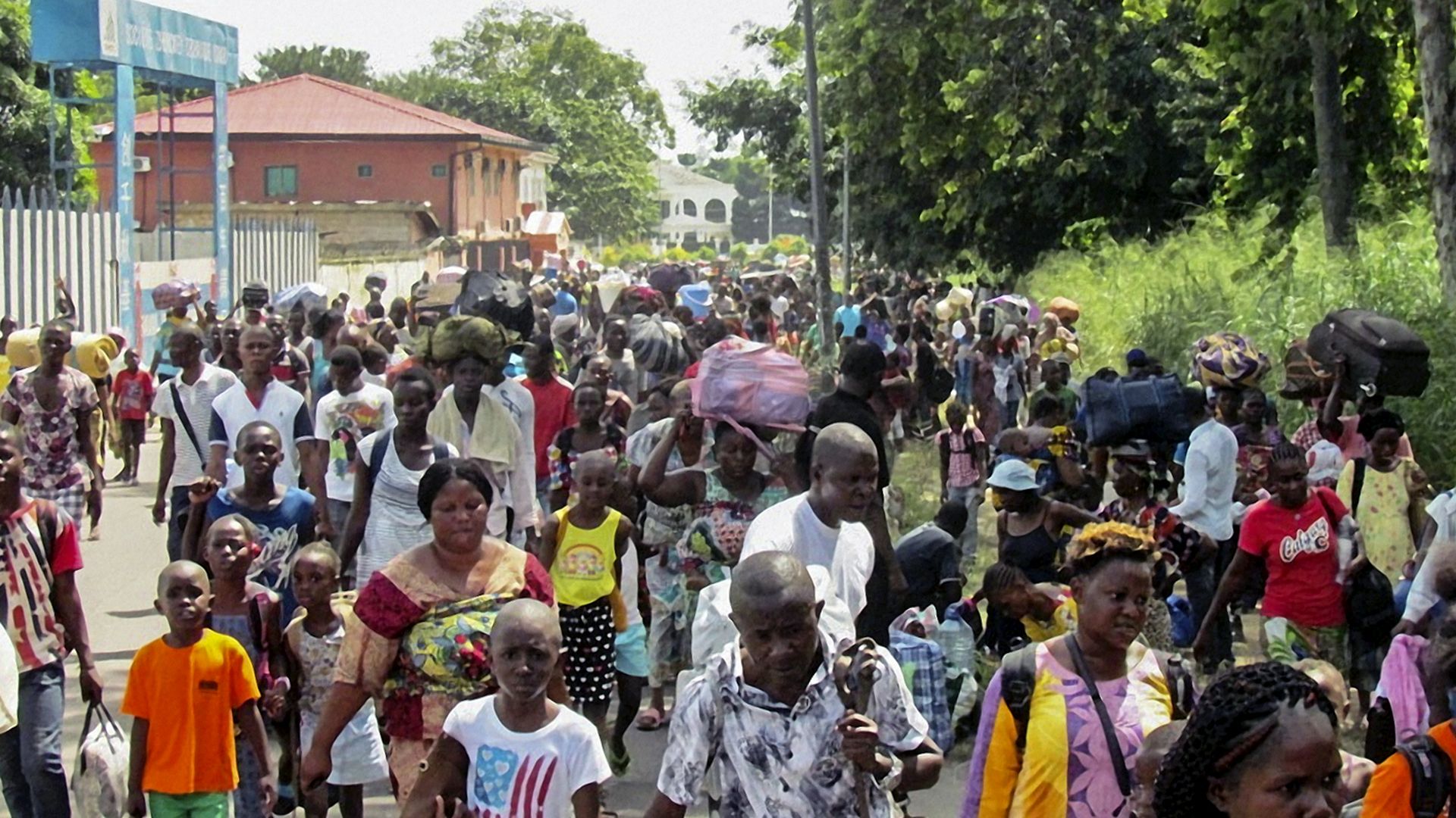 A crowd of people in Brazzaville