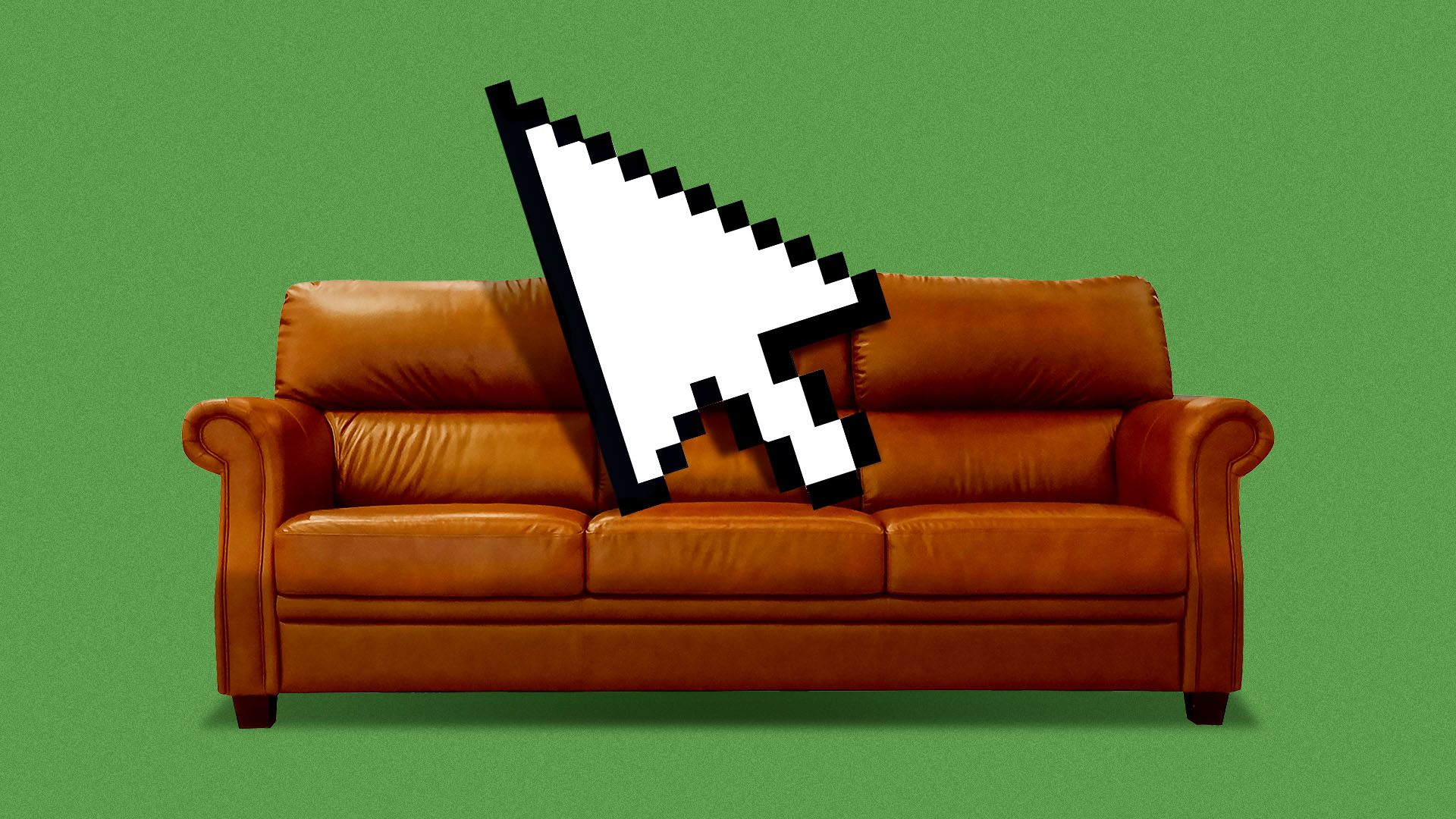 Illustration of a cursor lounging on a couch