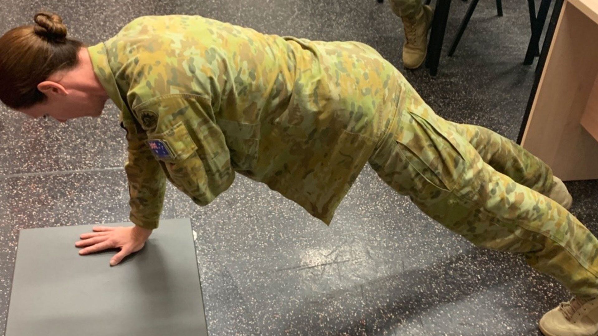 An Australian servicemember uses the Sparta Science platform.