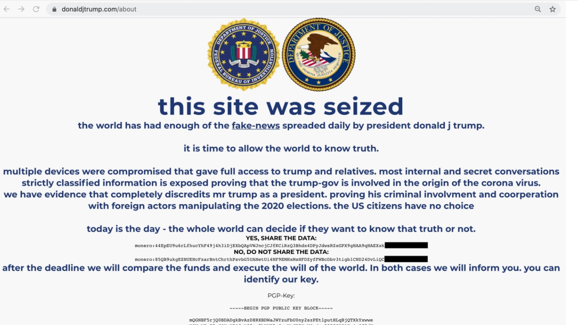 Trump's campaign website hacked - Axios
