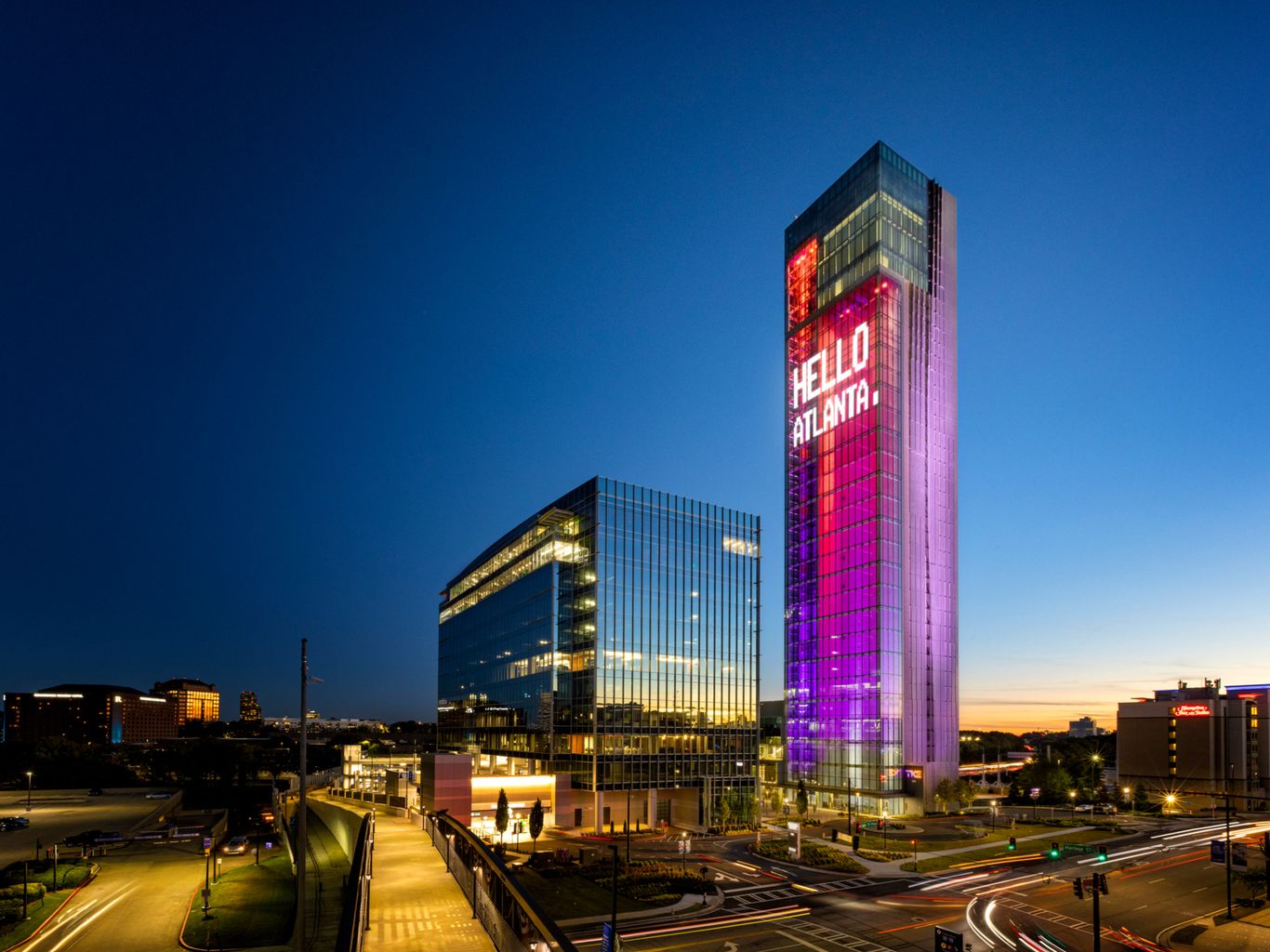 Cobb elevator testing tower lights up - Axios Atlanta