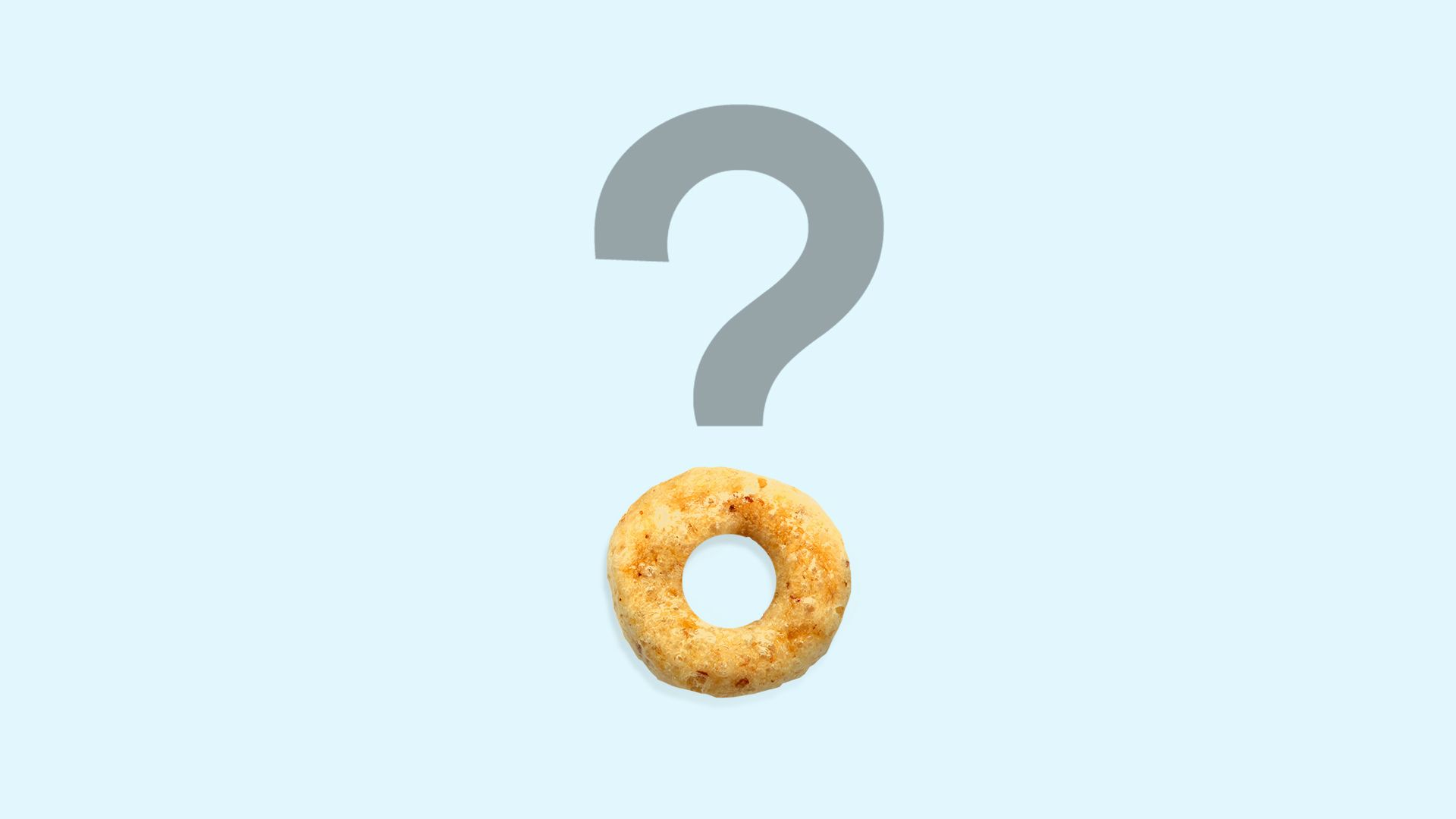 Illustration of a cheerio as a dot to an question mark.