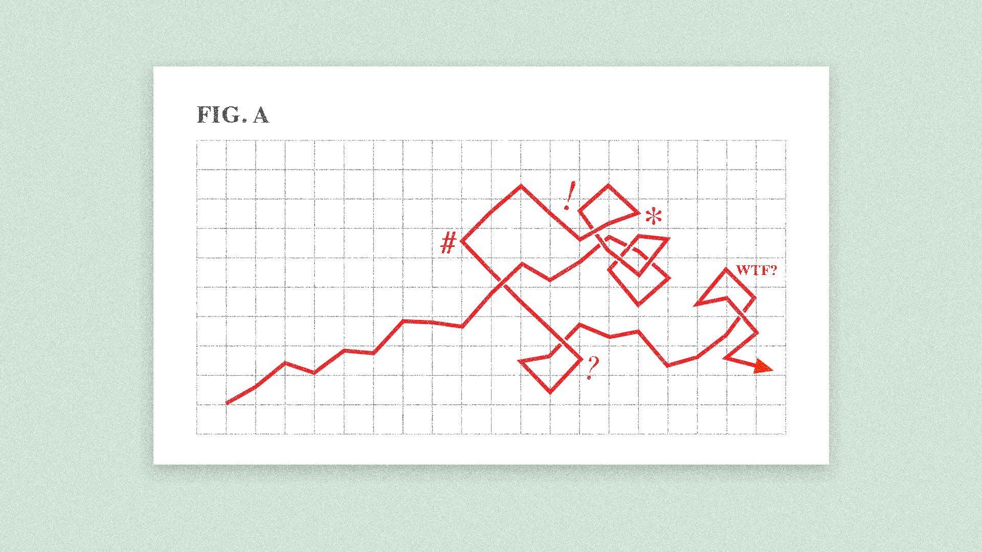 Illustration of a line graph that is squiggled and messed up.