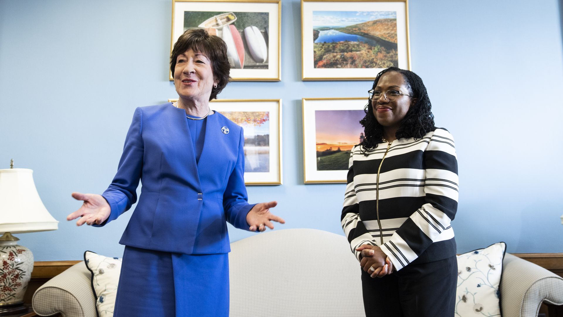 Supreme Court nominee Ketanji Brown Jackson meets with Sen. Susan Collins (R-Maine) on March 8.