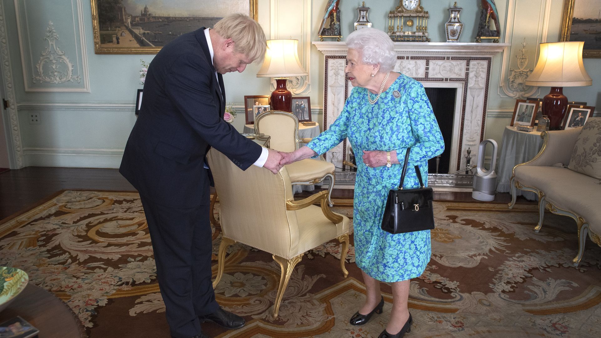 British Prime Minister Boris Johnson and Queen Elizabeth II.