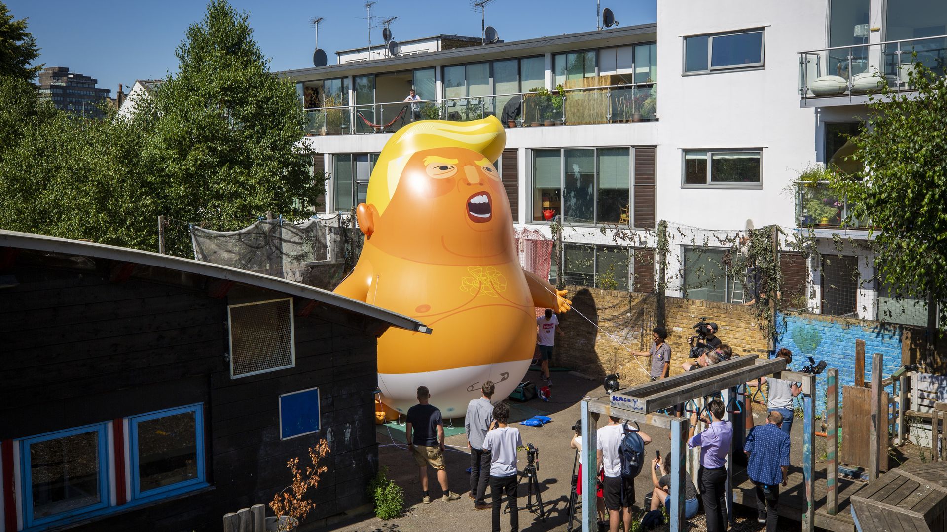 The 6 meter blimp that will be flown in London to protest President Trump
