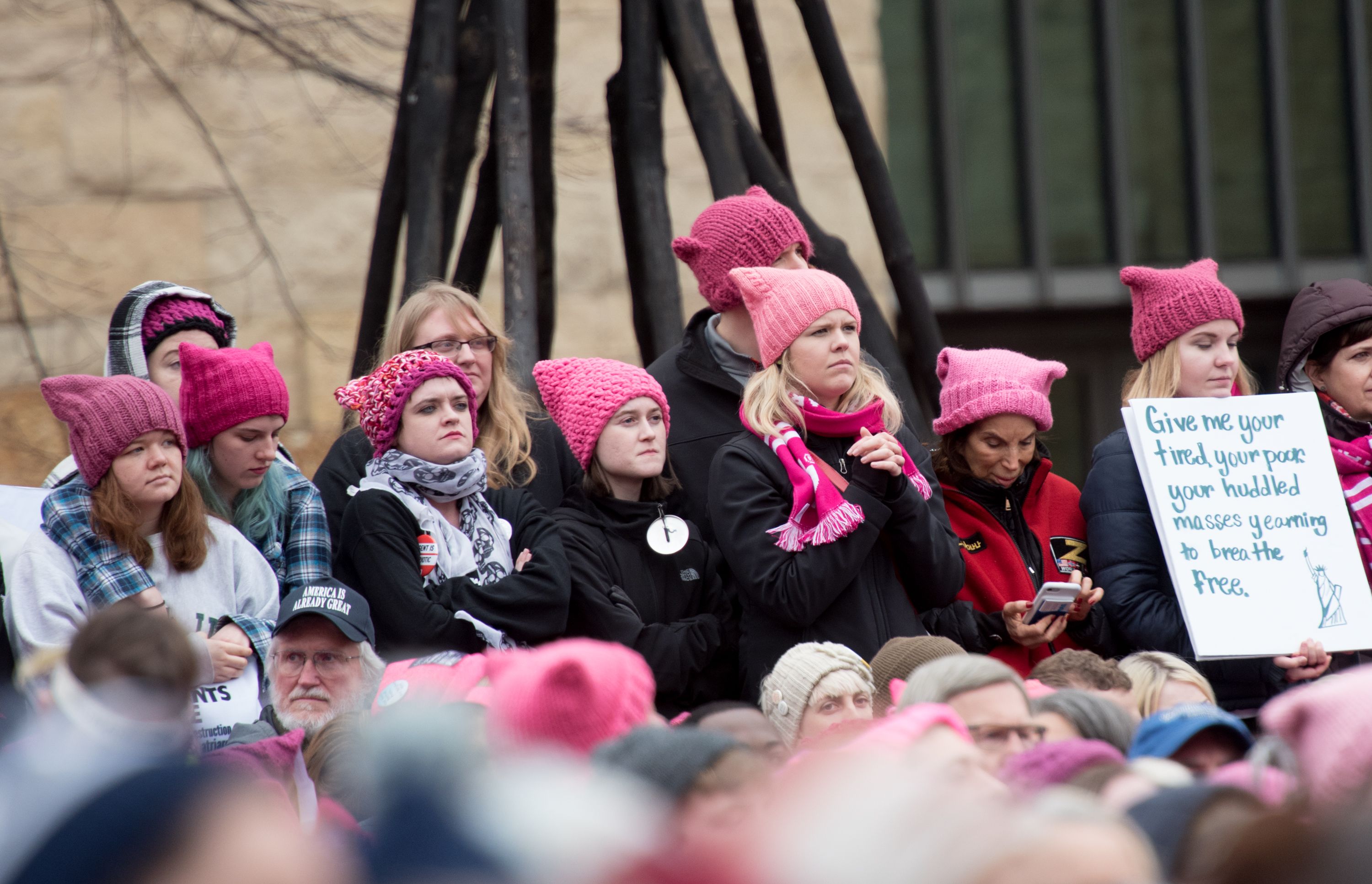  Demonstrators attend the Women's March on Washington on January 21, 2017 in Washington, DC. (Photo by Noam Galai/WireImage)