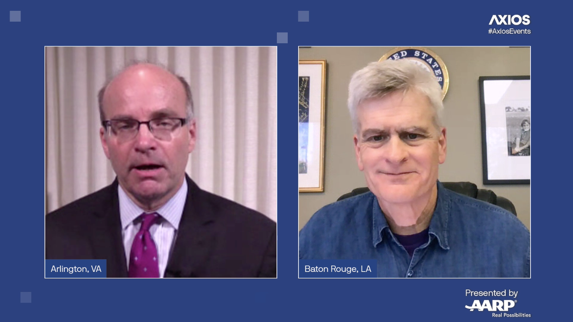 Sen. Bill Cassidy chatting with Axios' Mike Allen