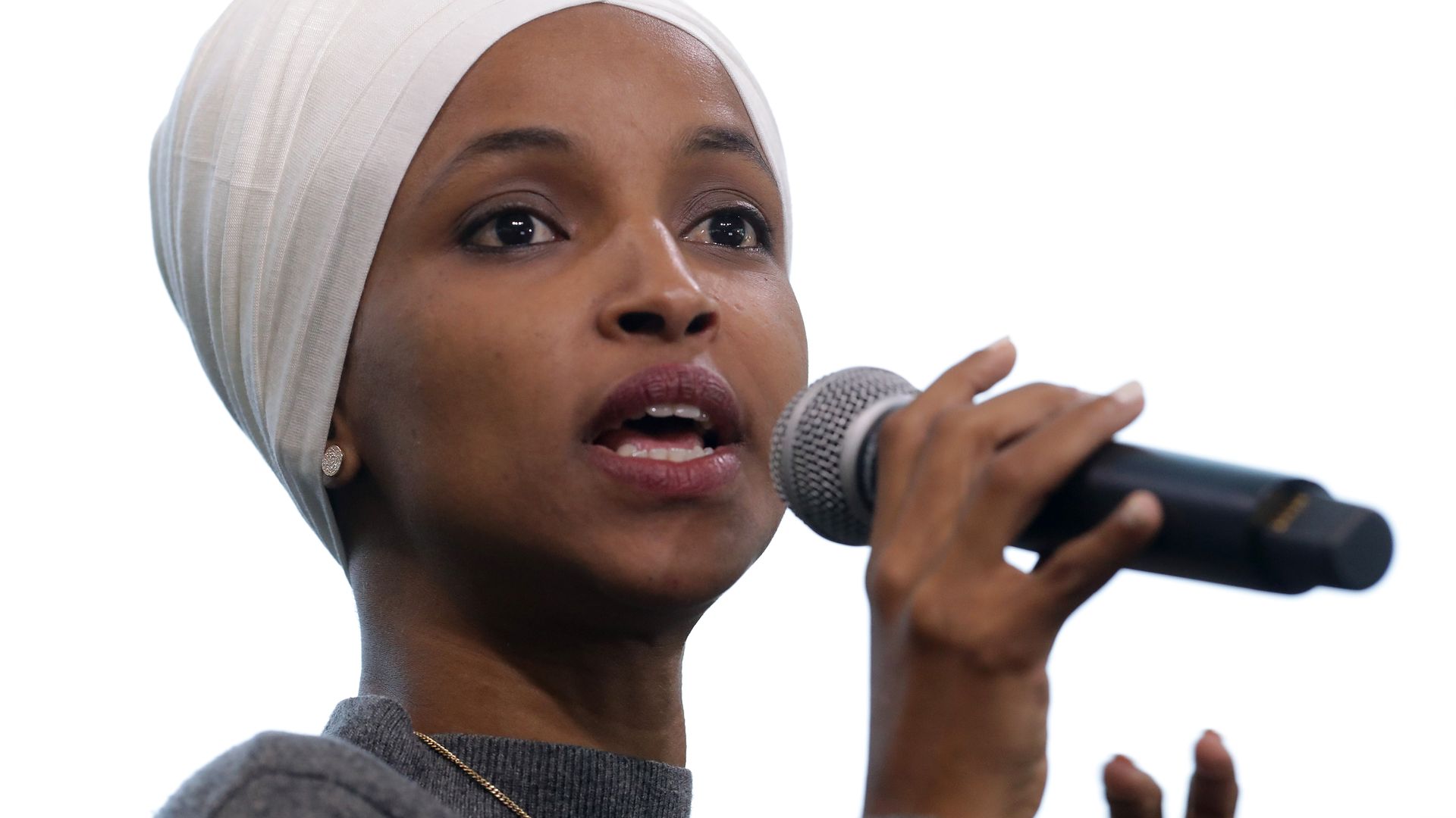 Rep. Ilhan Omar (D-MN) participates in a panel discussion during the Muslim Collective For Equitable Democracy Conference and Presidential Forum