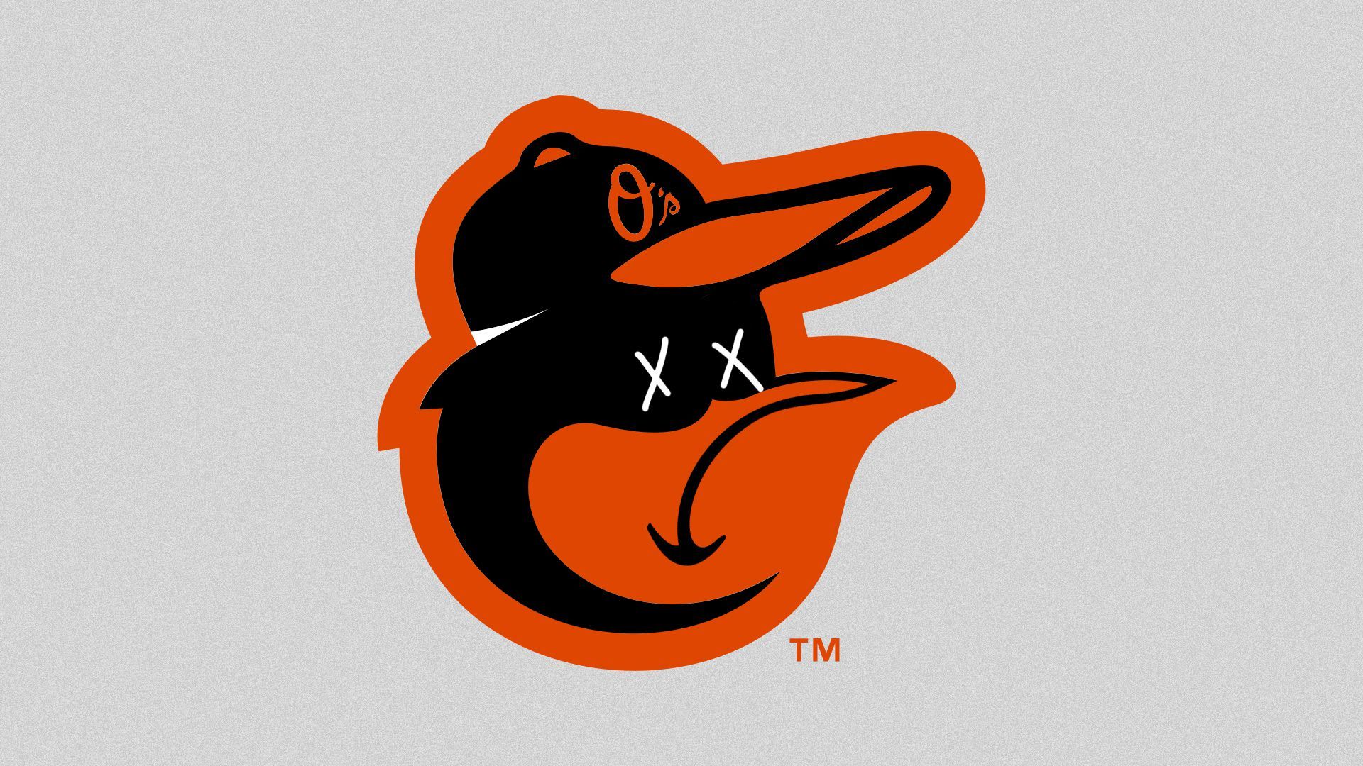 Illustration of a dead Baltimore Orioles logo