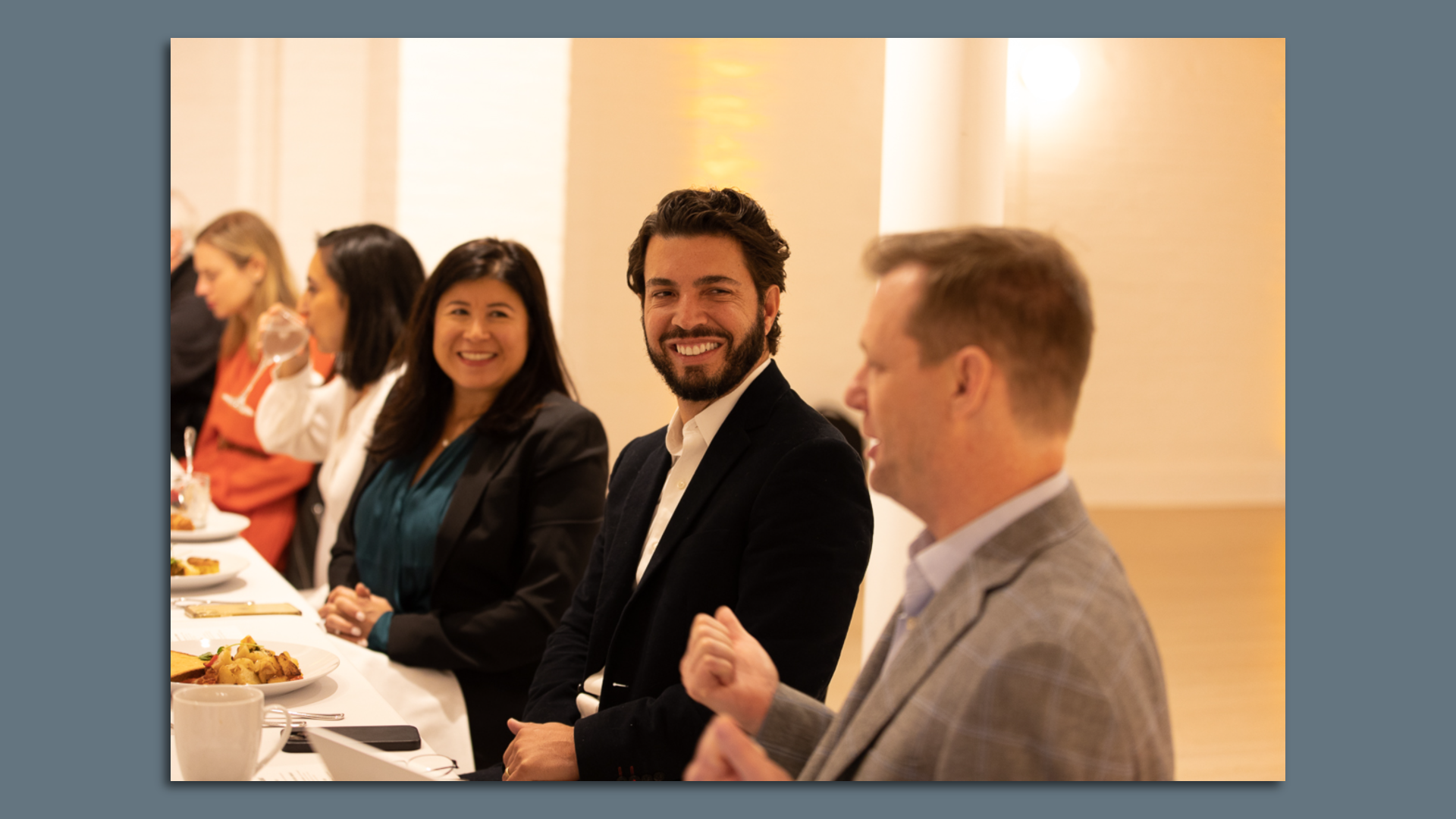 Richard Collings, Sara Goo and guest at Axios BFD Summit roundtable