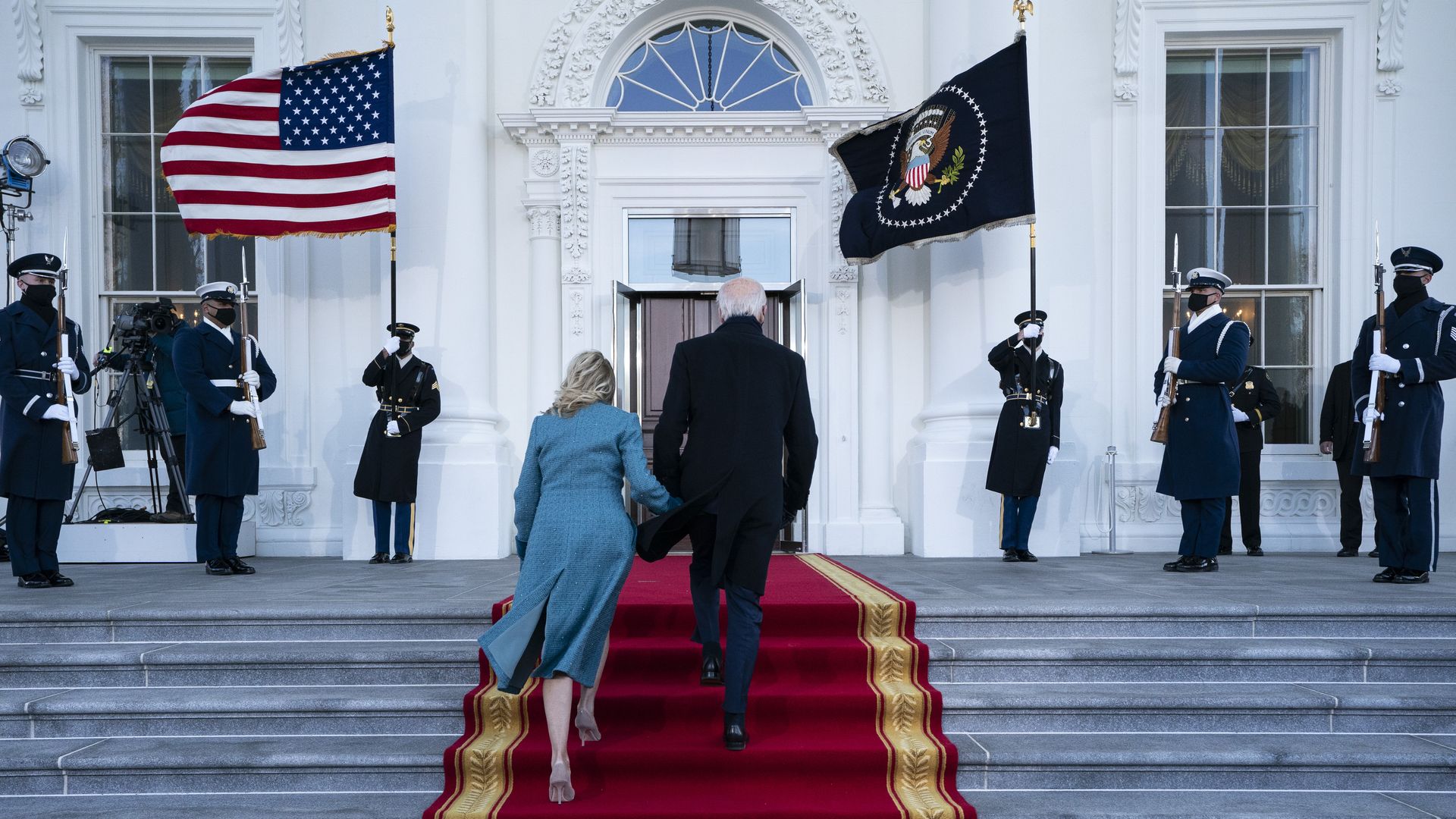 Biden and Jill Biden enter White House