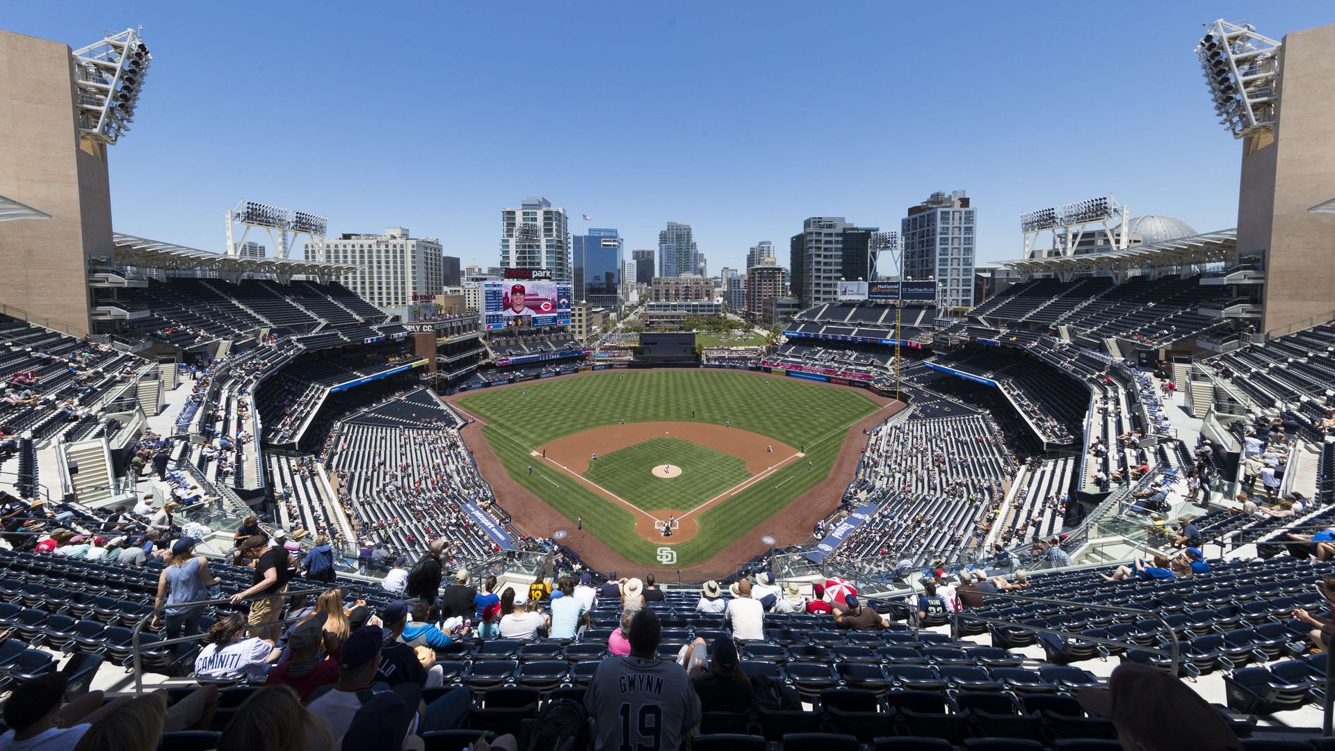 View of the interior of Petco Park during a MLB regular season game last year