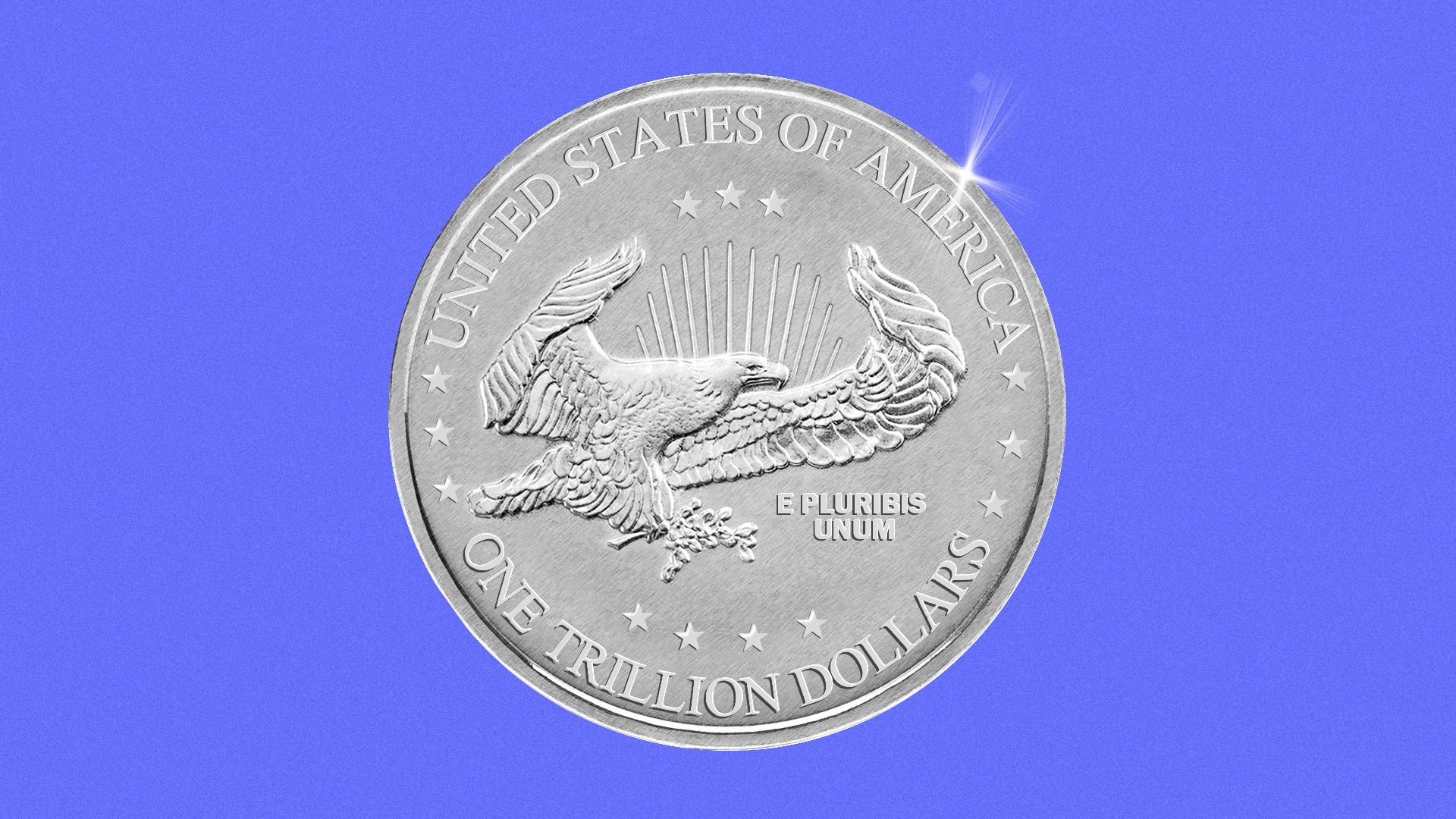 An illustration of a $1 trillion coin.