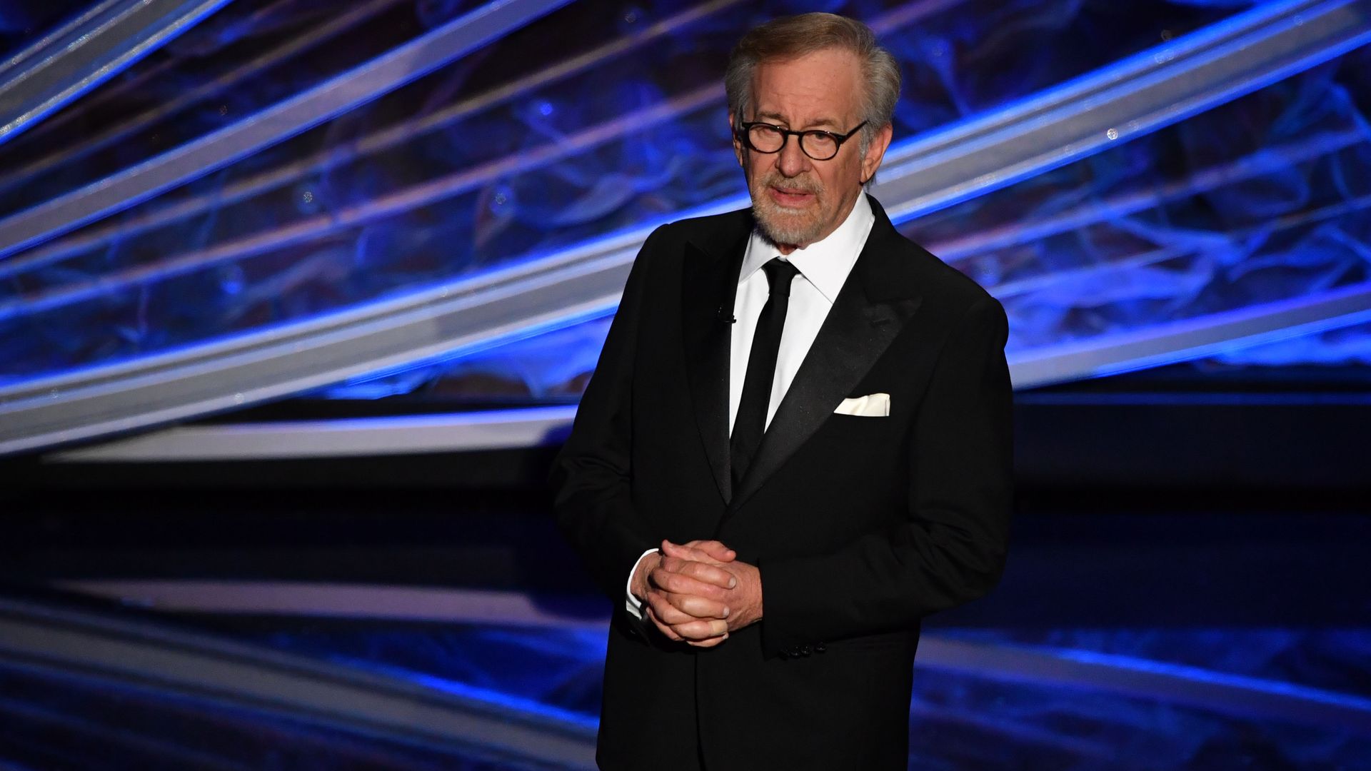 Steven Spielberg speaking during the 2020 Oscars.