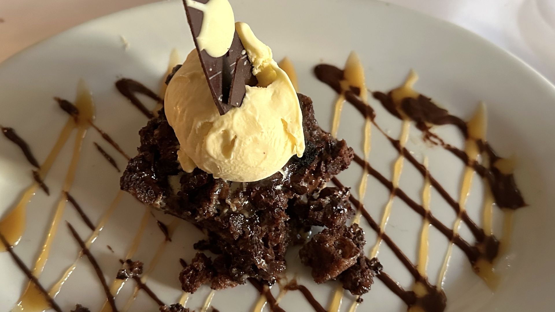 bread pudding on a plate