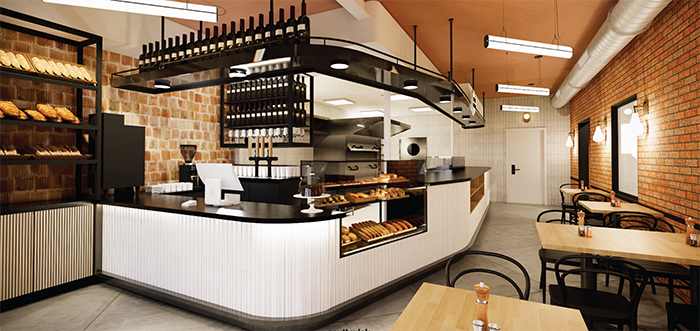 Pizza Baby East counter.