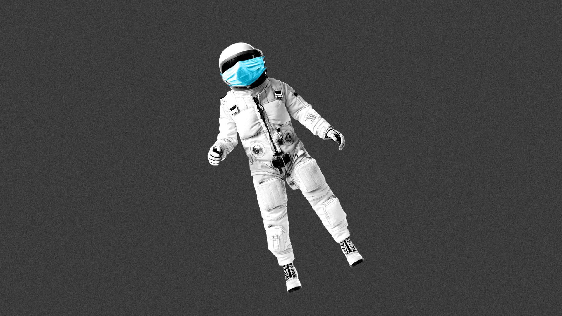 Illustration of an astronaut with a face mask. 