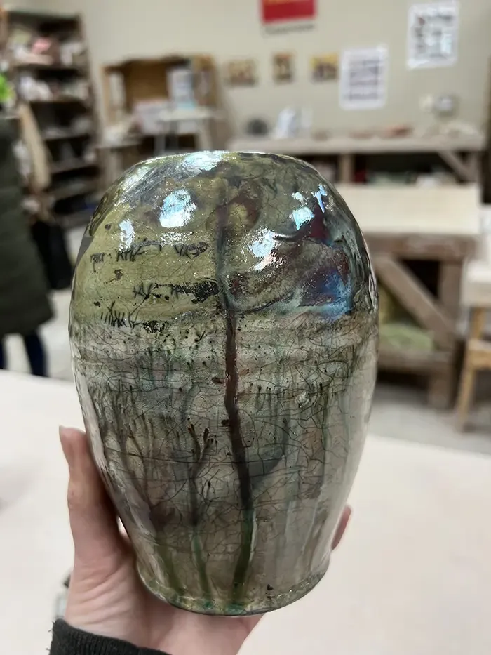 raku vase clayworks