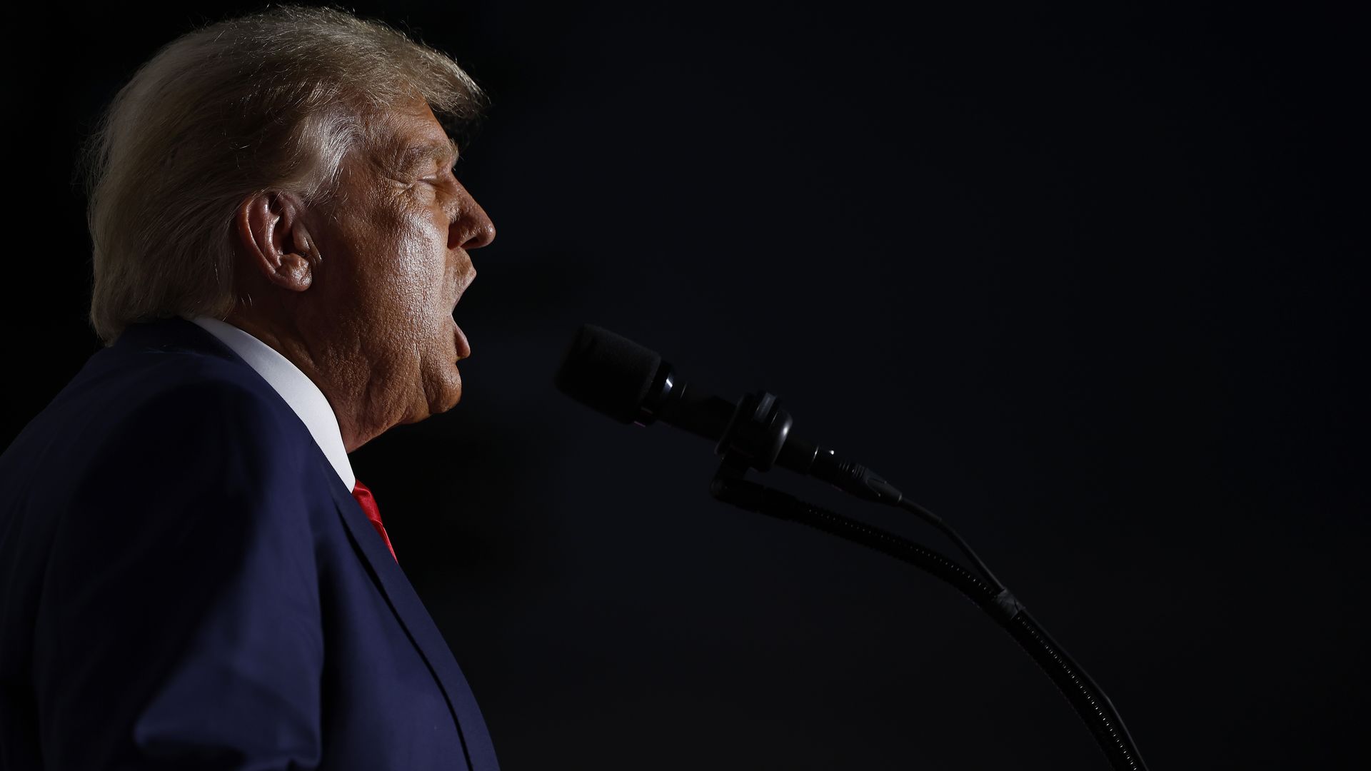 Former President Trump speaking in Bedminster, New Jersey, in June 2023.