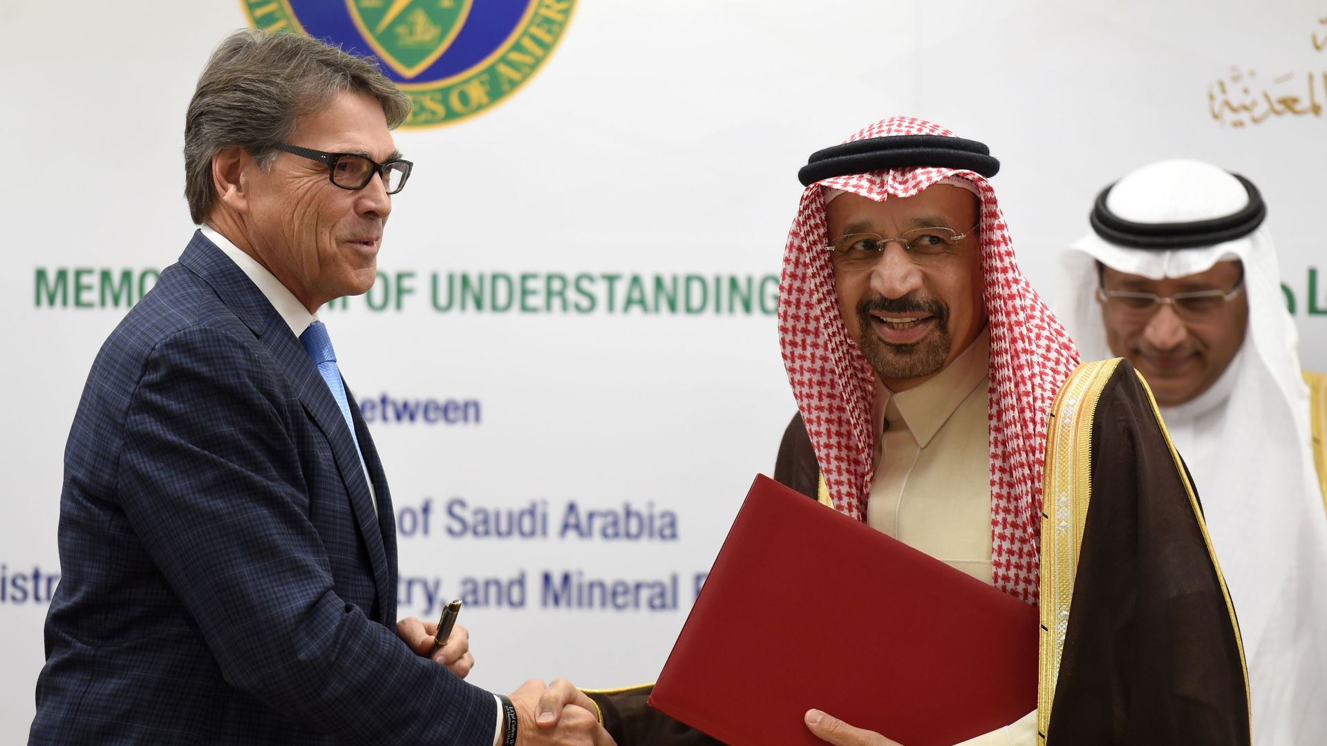Rick Perry with Saudi Energy Minister Khaled al-Falih