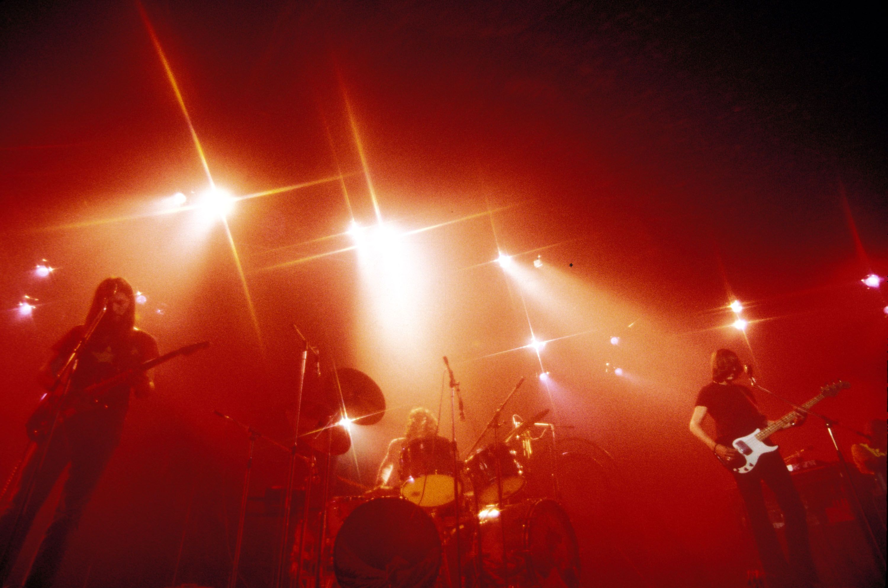 Pink Floyd performs on stage in 1973.