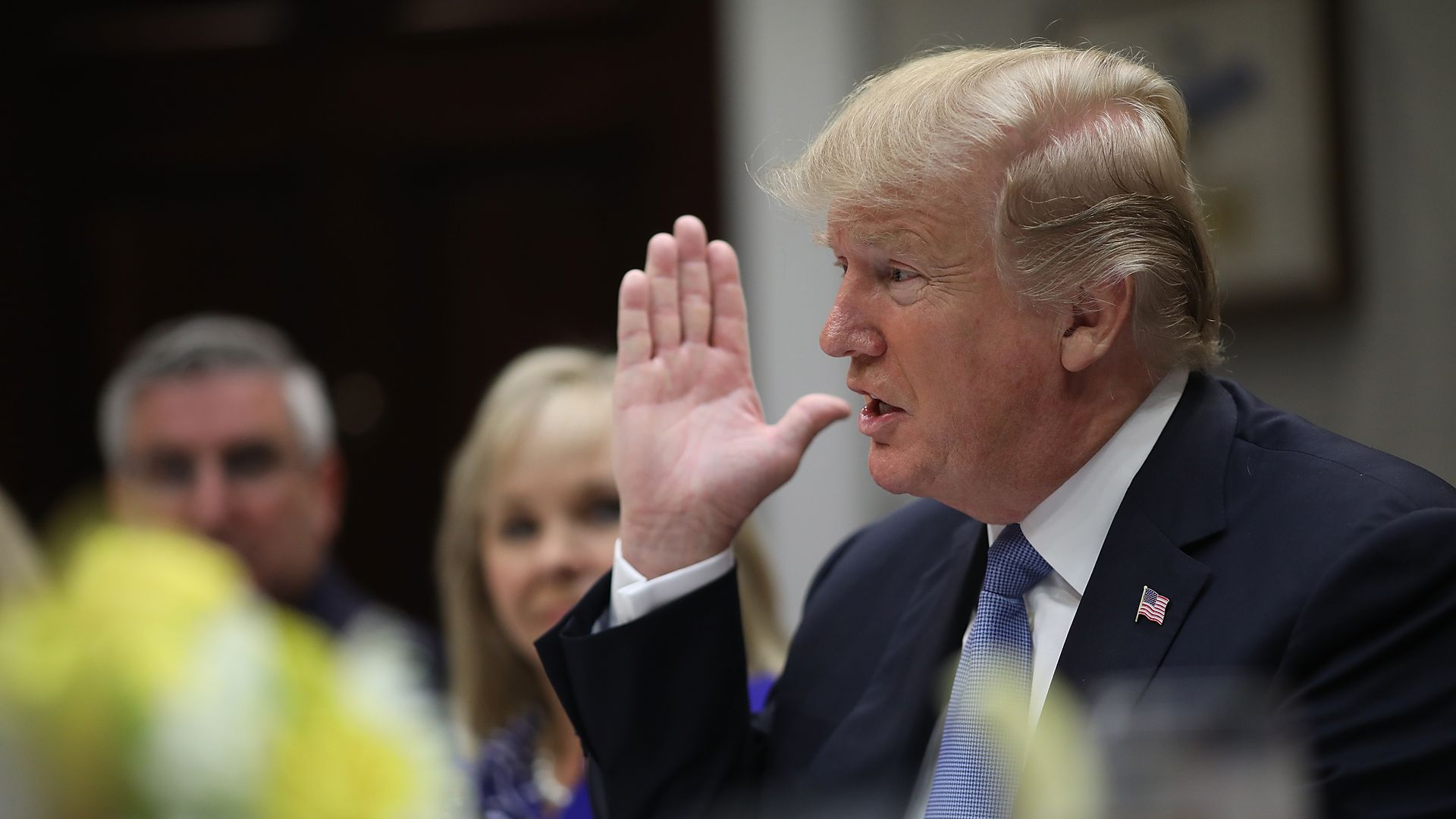 President Trump speaking with mayors