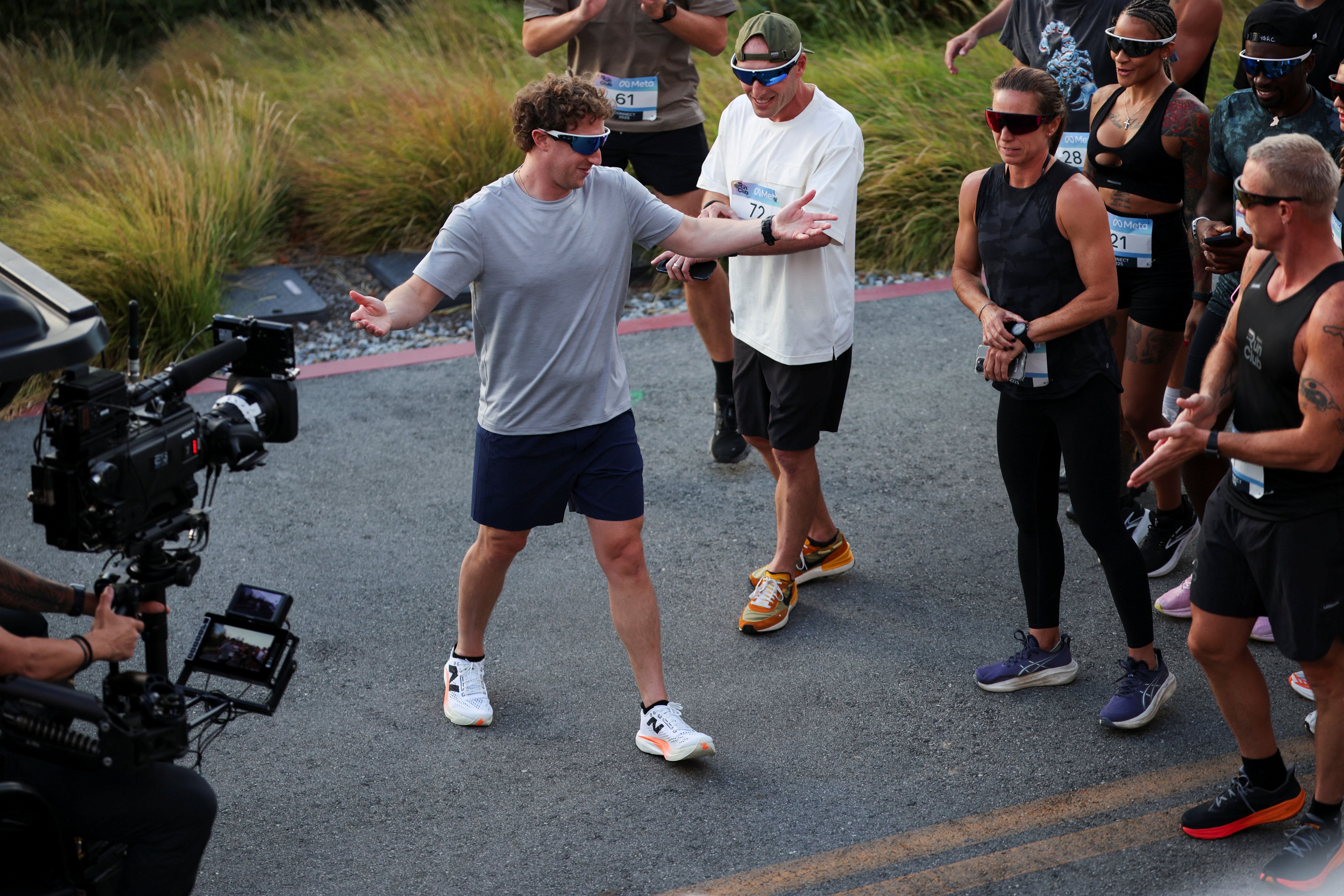 Mark Zuckerberg in a gray shirt