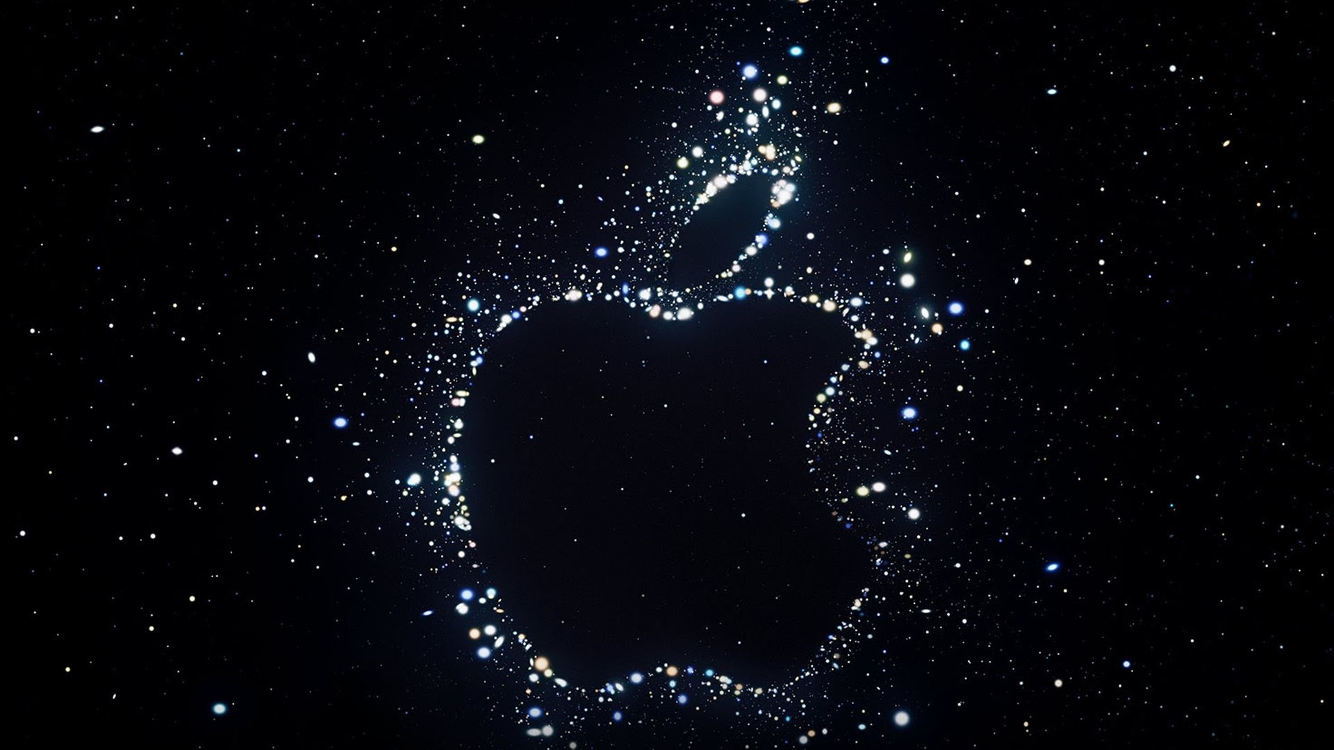 An illustration of an Apple logo made up of stars