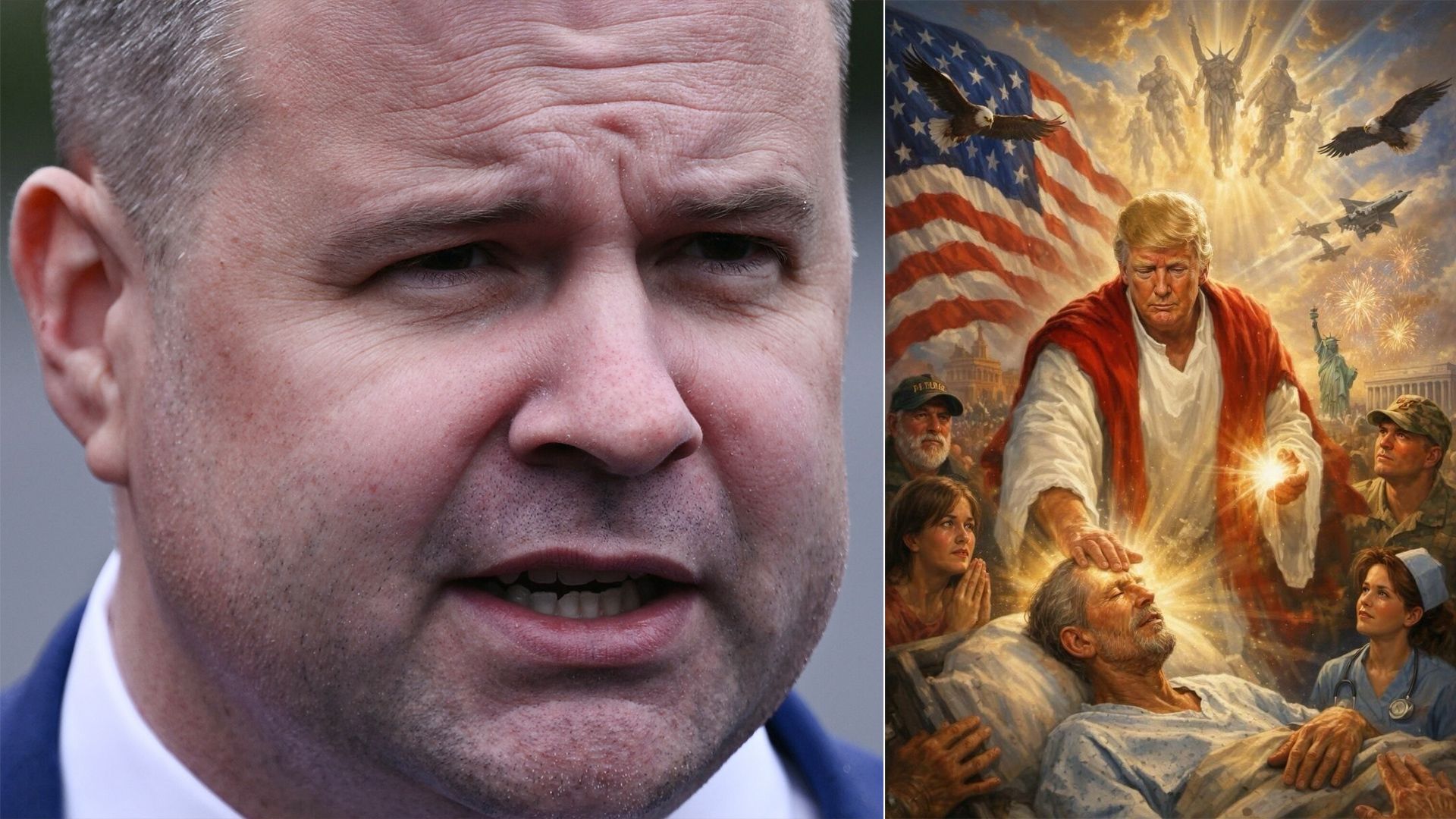 Bill Pulte and the meme Trump posted late Sunday, before removing it Monday. 