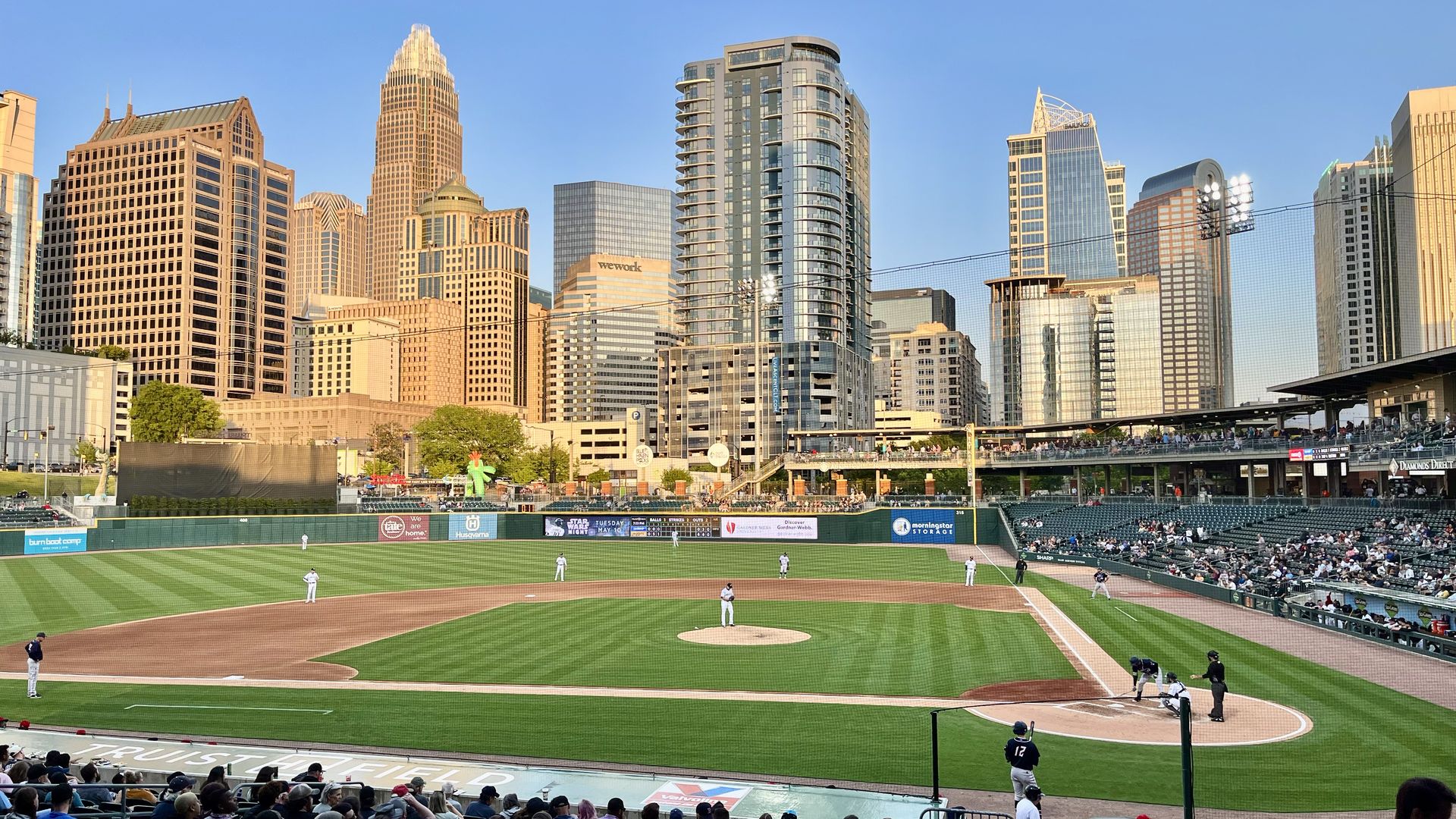 A baseball stadium in Charlotte, N.C.