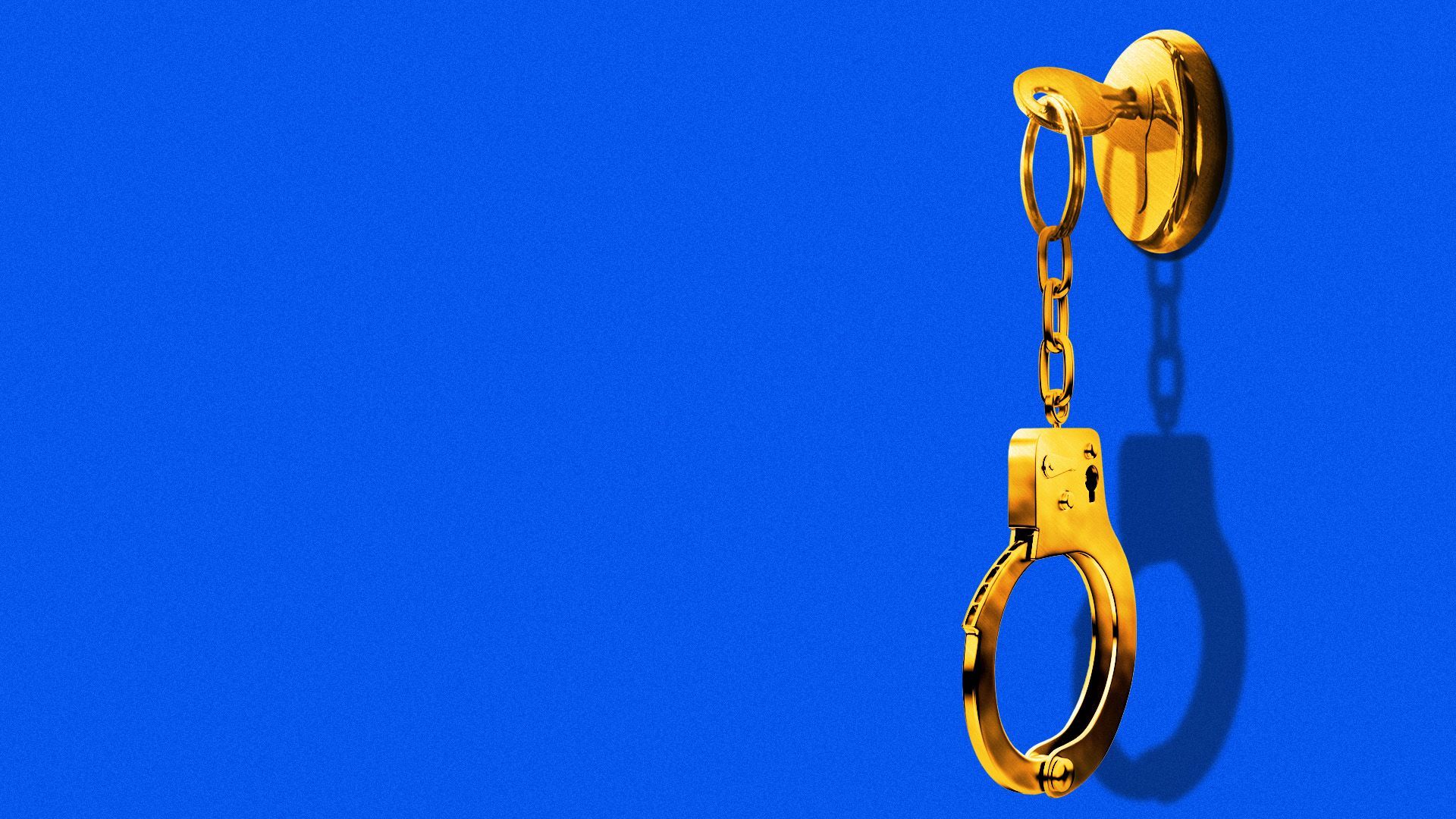 Illustration of a handcuff on a keychain in a lock