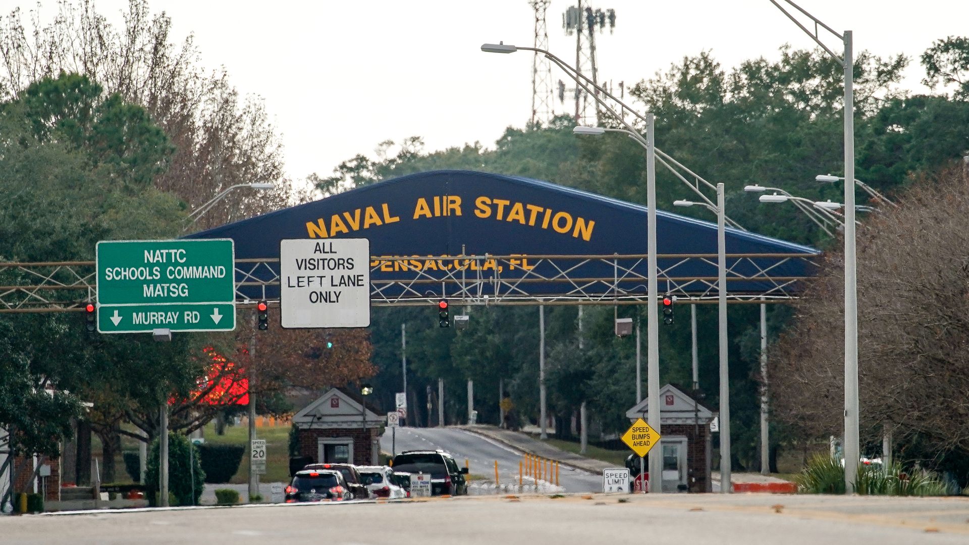 This image shows the entrance to the naval station 