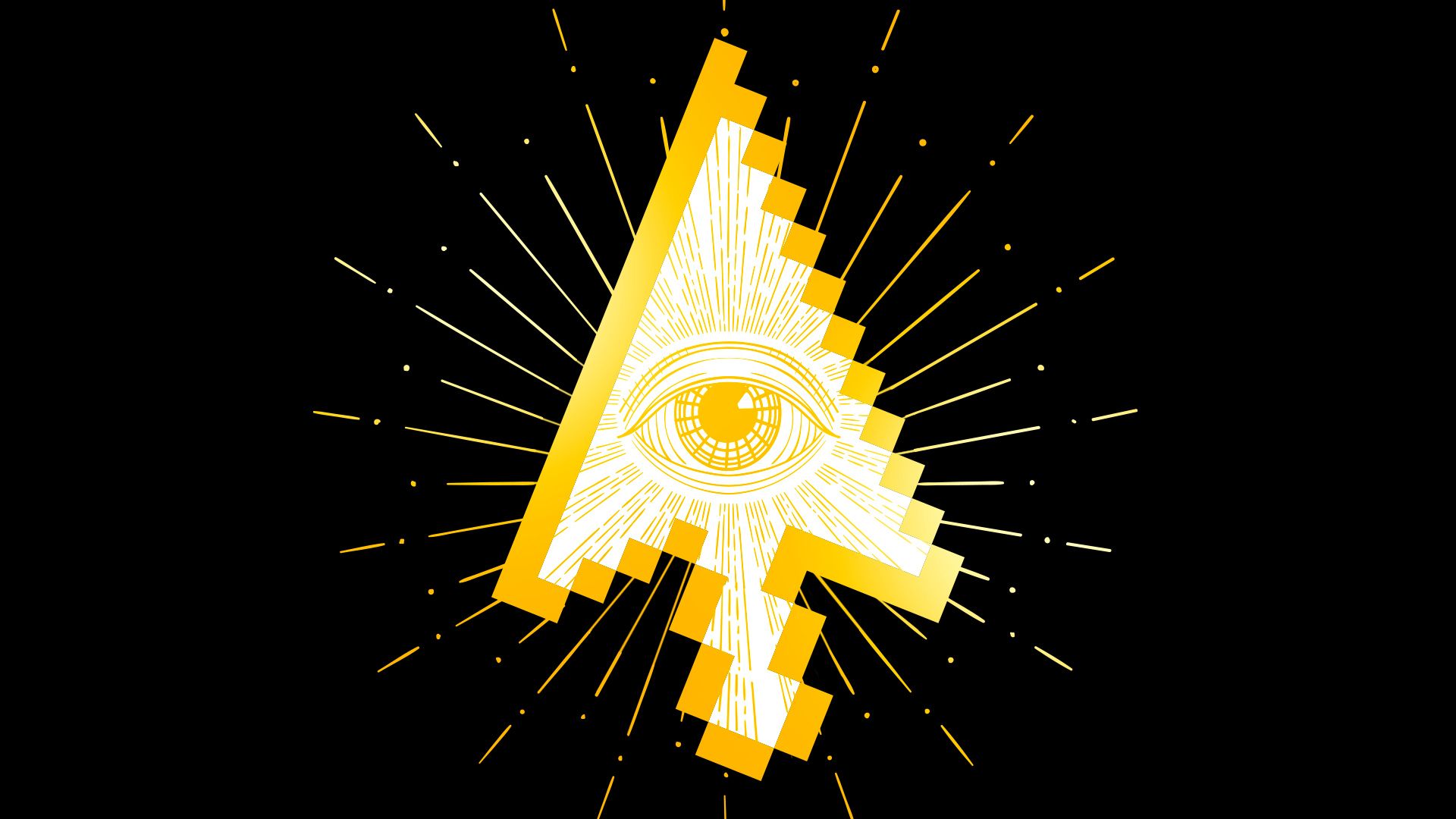 Illustration of the Masonic eye in a cursor.