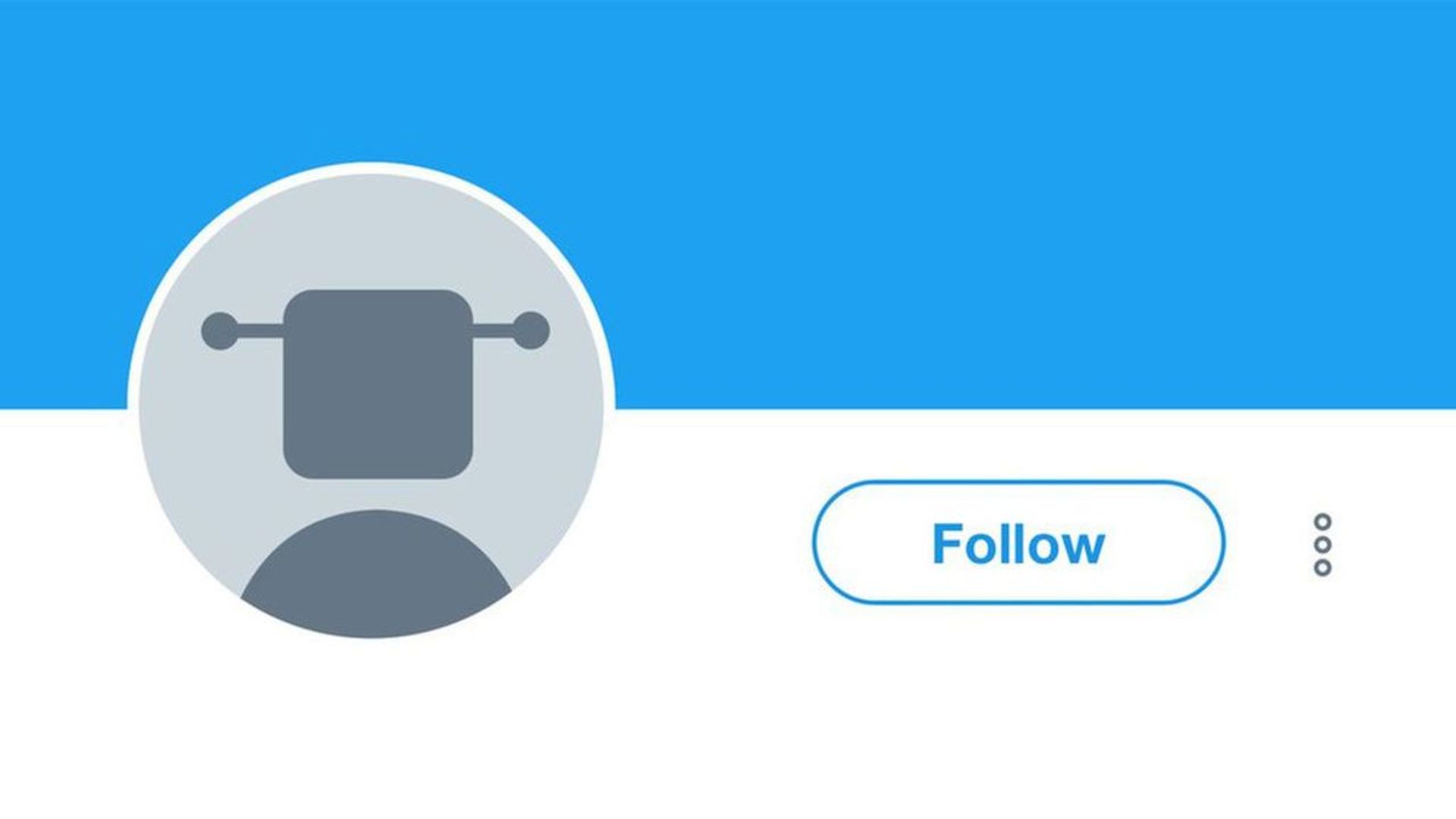 A twitter profile with a robot as the avatar