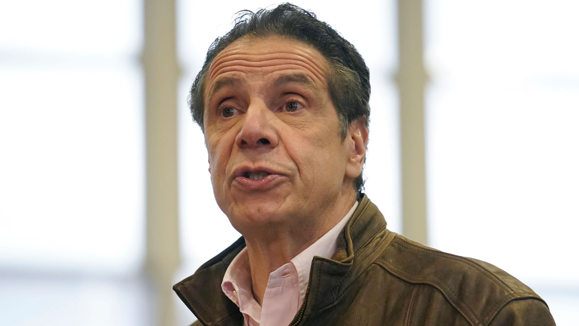 Andrew Cuomo seen wearing a shirt and jacket