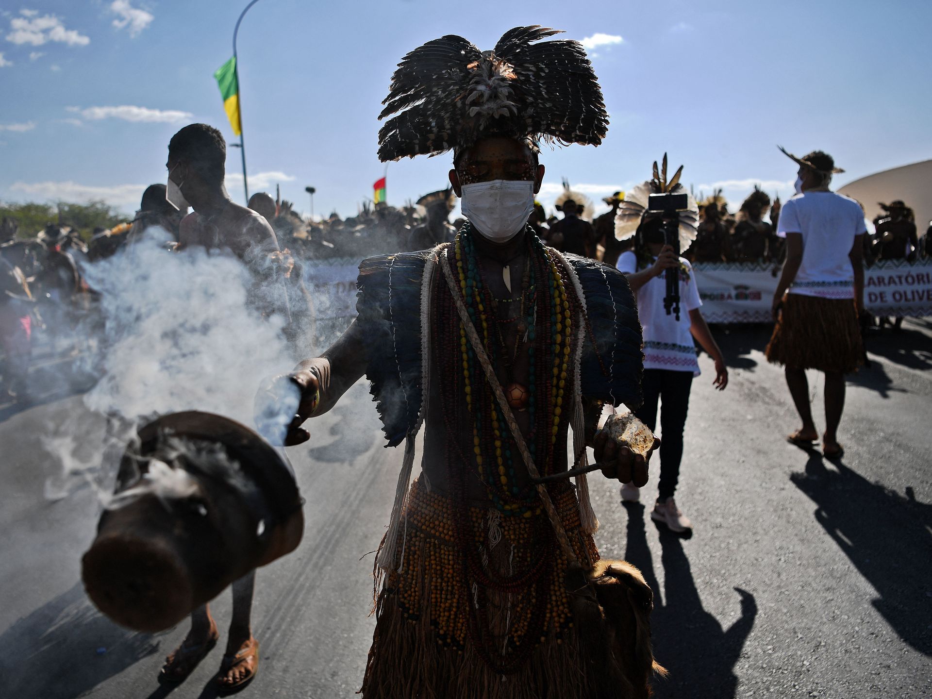 Indigenous people march for land rights in Brazil ahead of court ruling