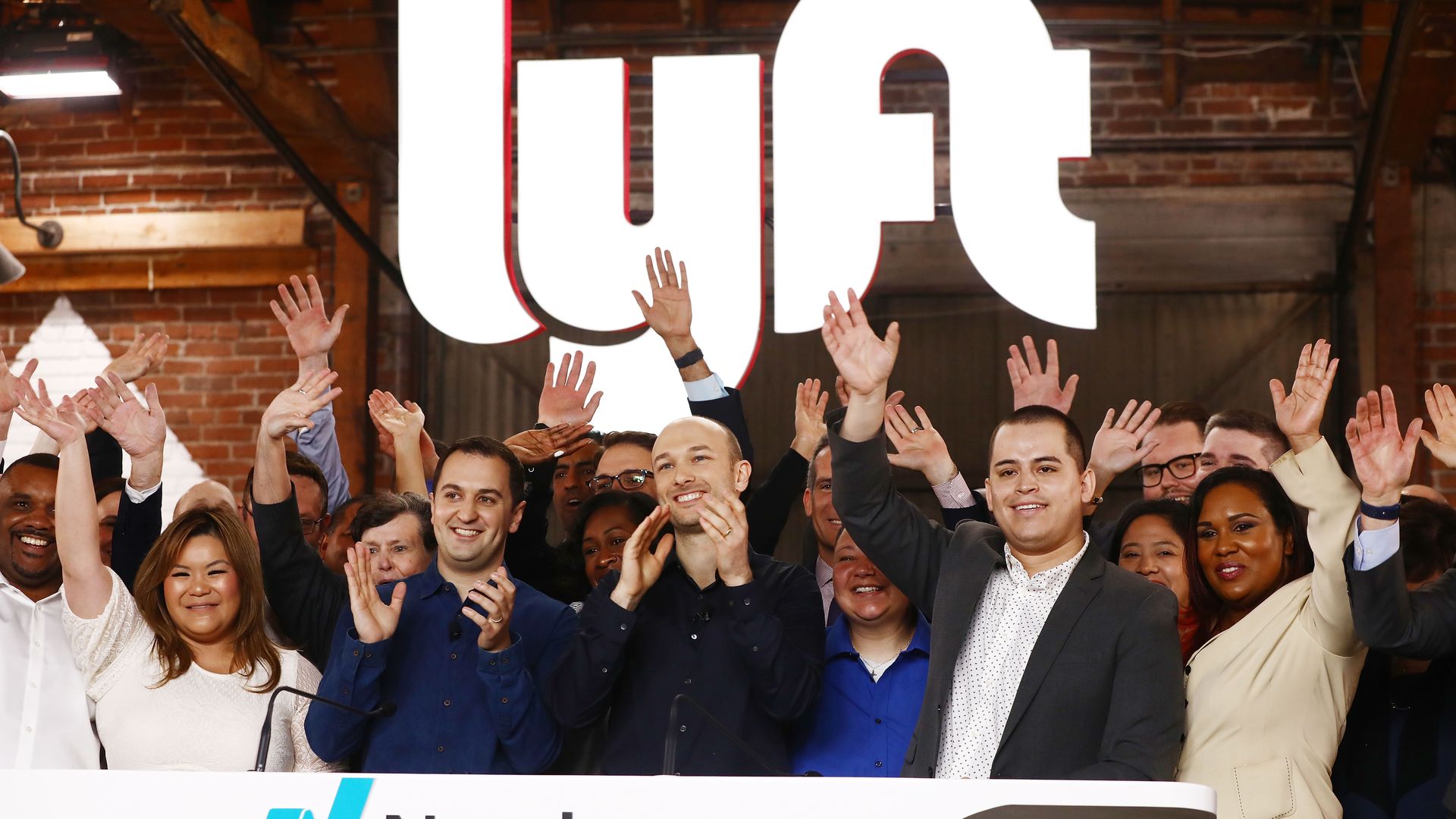 Lyft's executive team at the Nasdaq
