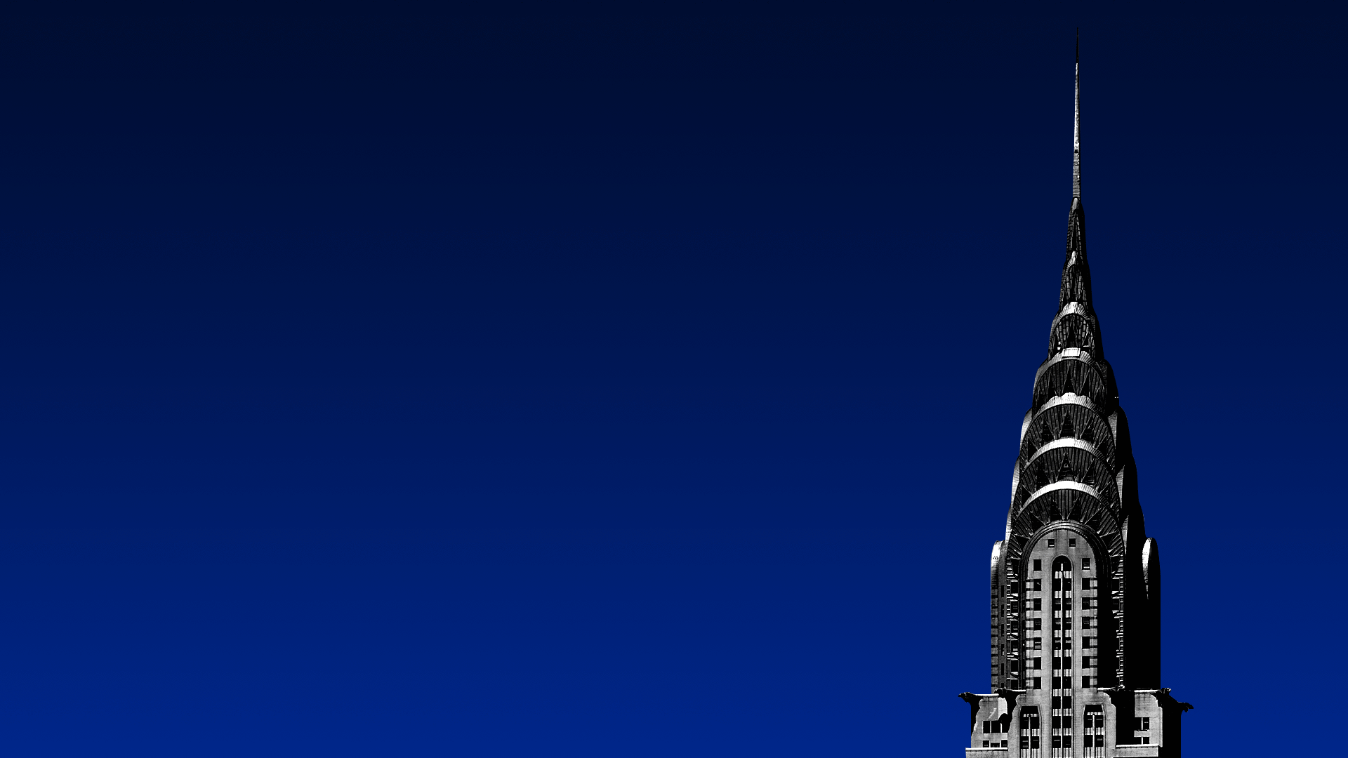 Animated illustration of the Chrysler building lighting up floor by floor.