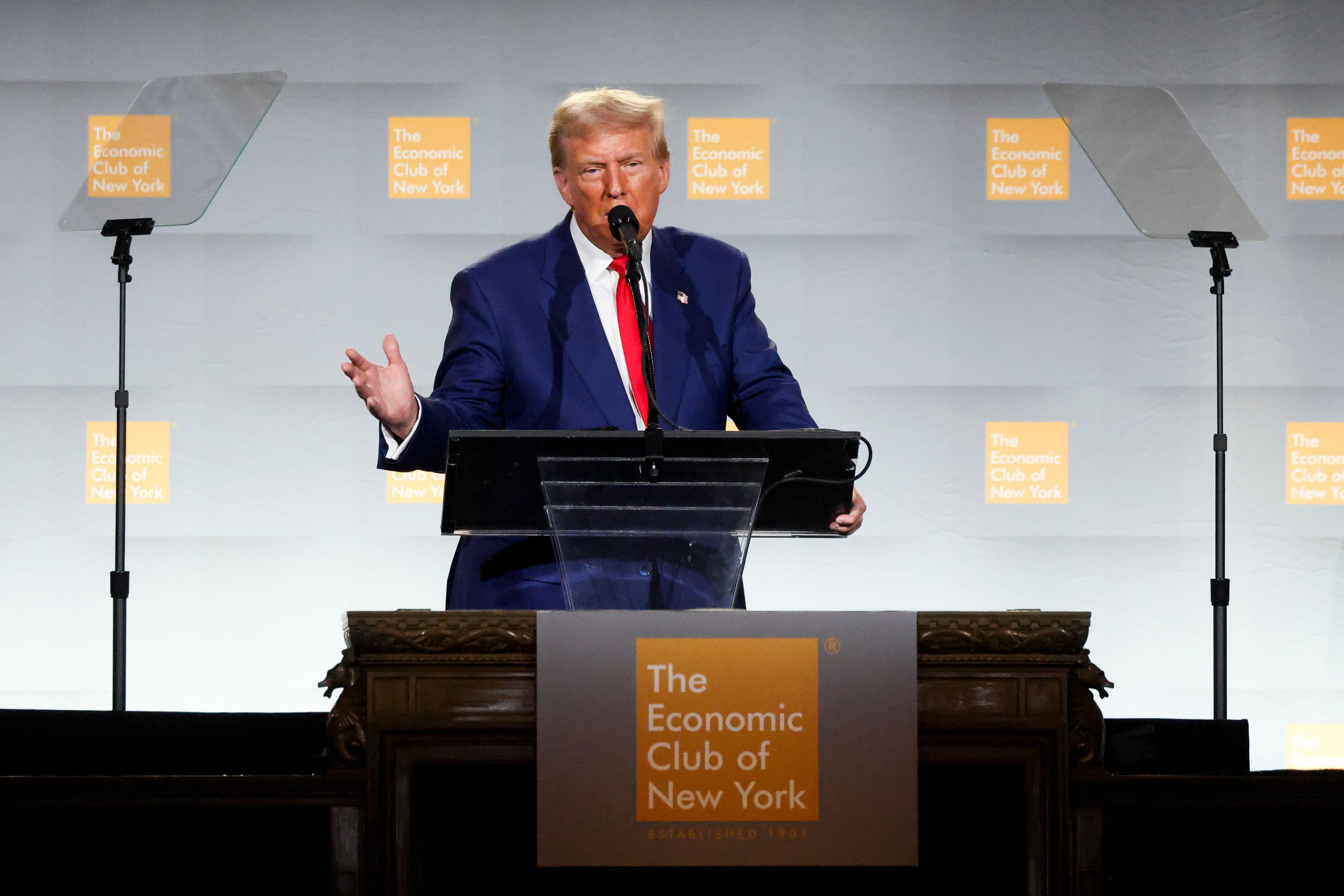 Trump giving a speech