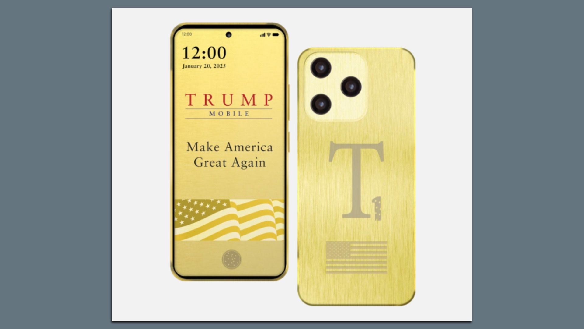 image of a gold smartphone branded "T1"