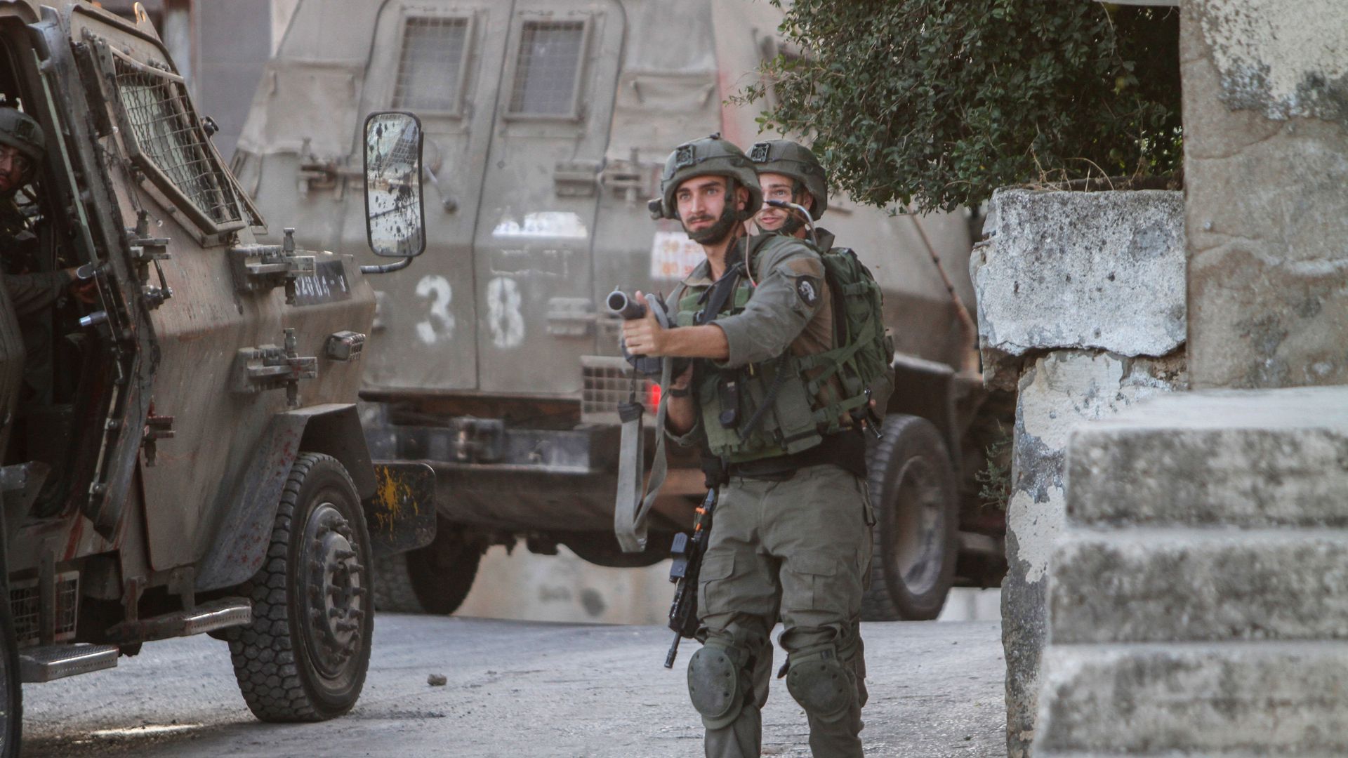 Israeli soldiers in the village of Rumaneh near the occupied West Bank city of Jenin on Aug. 2. Photo: Nasser Ishtayeh/SOPA Images/LightRocket via Getty Images