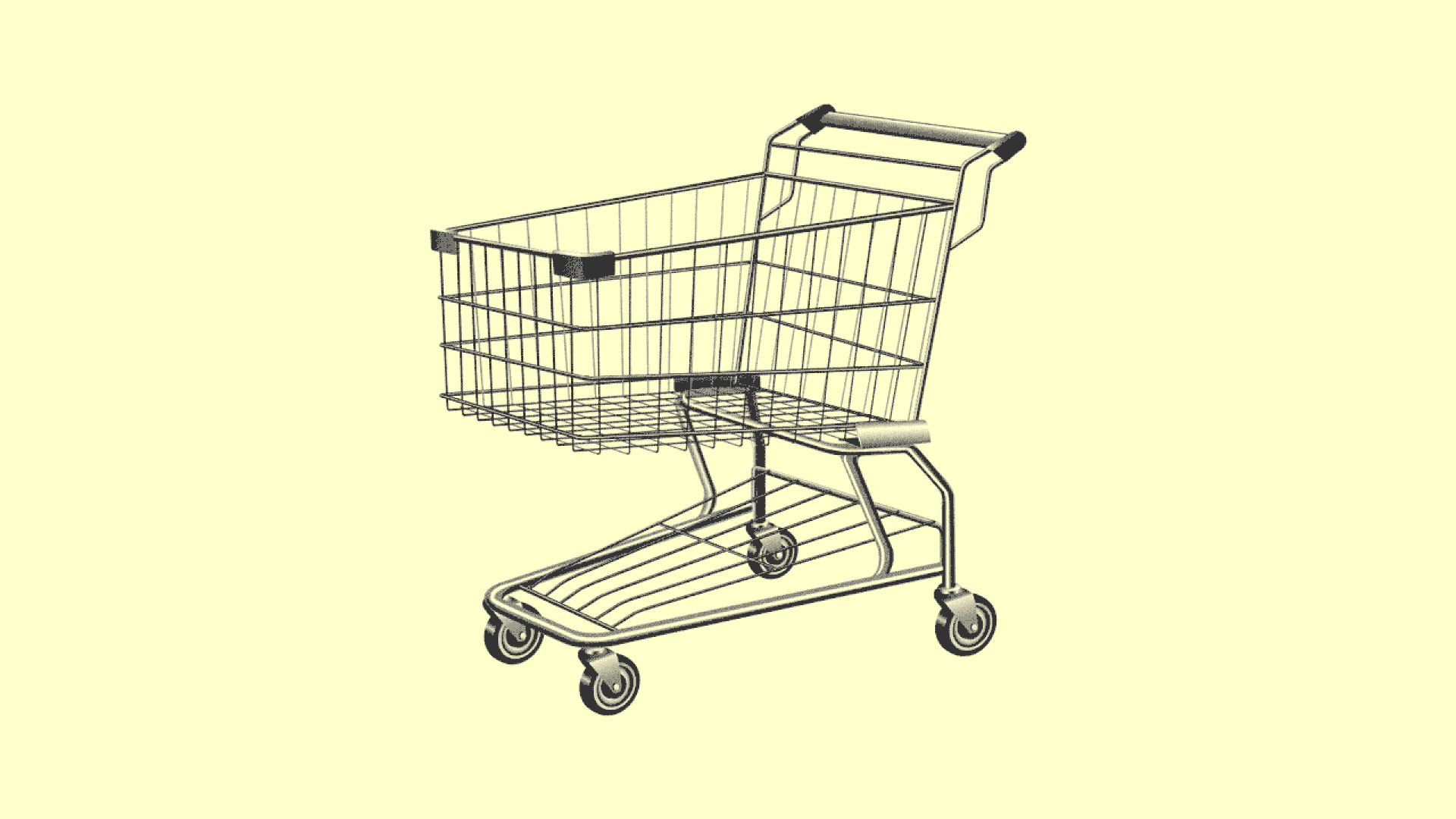  Illustration of a shopping cart in a whirlpool 