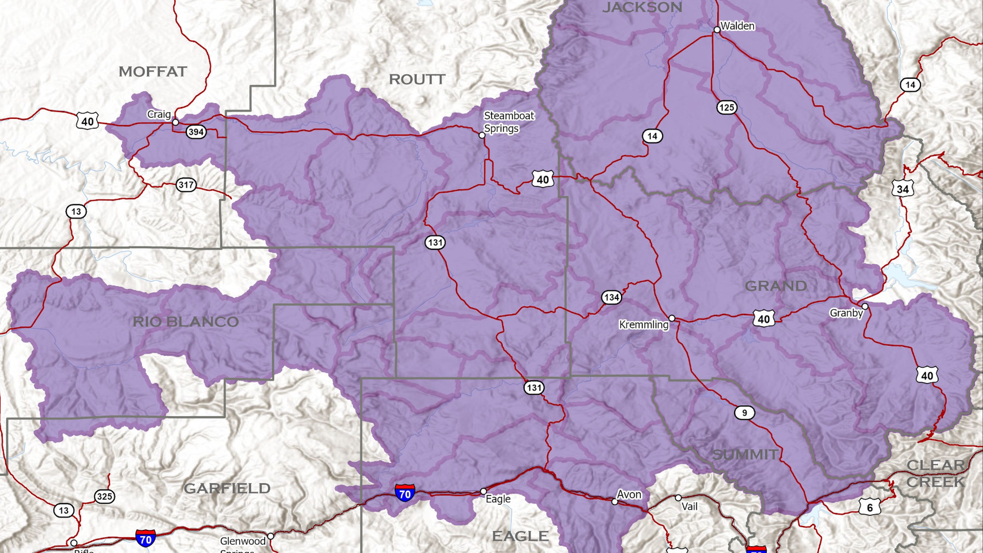 Where wolves are located in the wild in Colorado as of March 25, 2024. Map courtesy of Colorado Parks and Wildlife