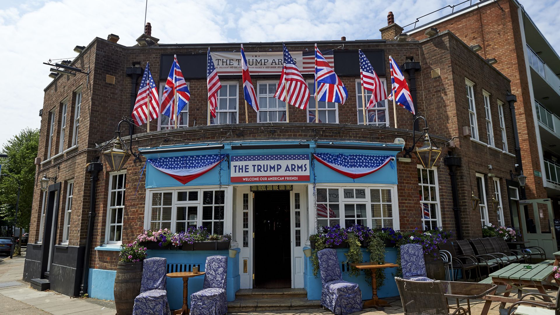 This is a picture of "Trump Arms," a bar in the U.K. that changed its name to honor President Trump
