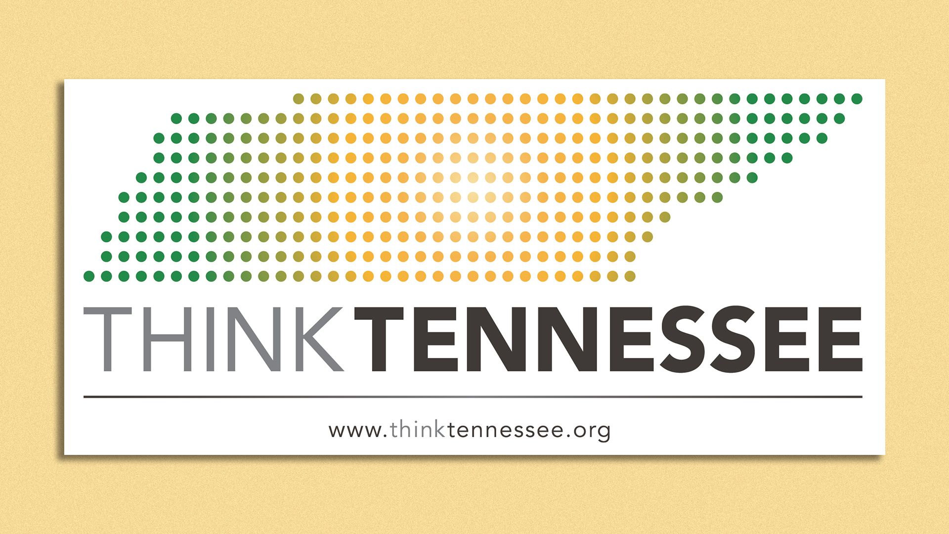 Logo for Think Tennessee showing a series of dots forming the shape of the state.
